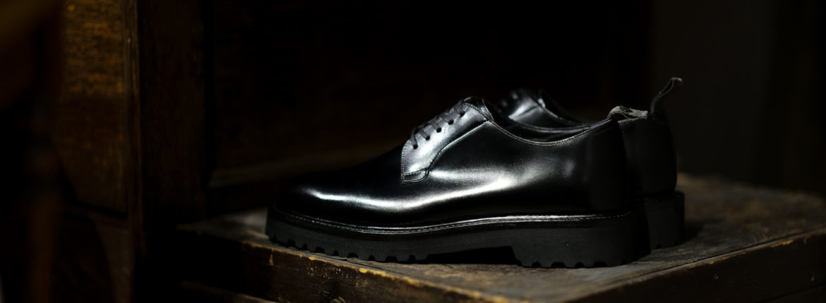 WH (ダブルエイチ) WHS-0010 Plane Toe Shoes (干場氏 スペシャル) Birdie Last (バーディラスト) ANNONAY Vocalou Calf Leather プレーントゥシューズ BLACK (ブラック) MADE IN JAPAN (日本製) 2020 愛知 名古屋 alto e diritto altoediritto アルトエデリット