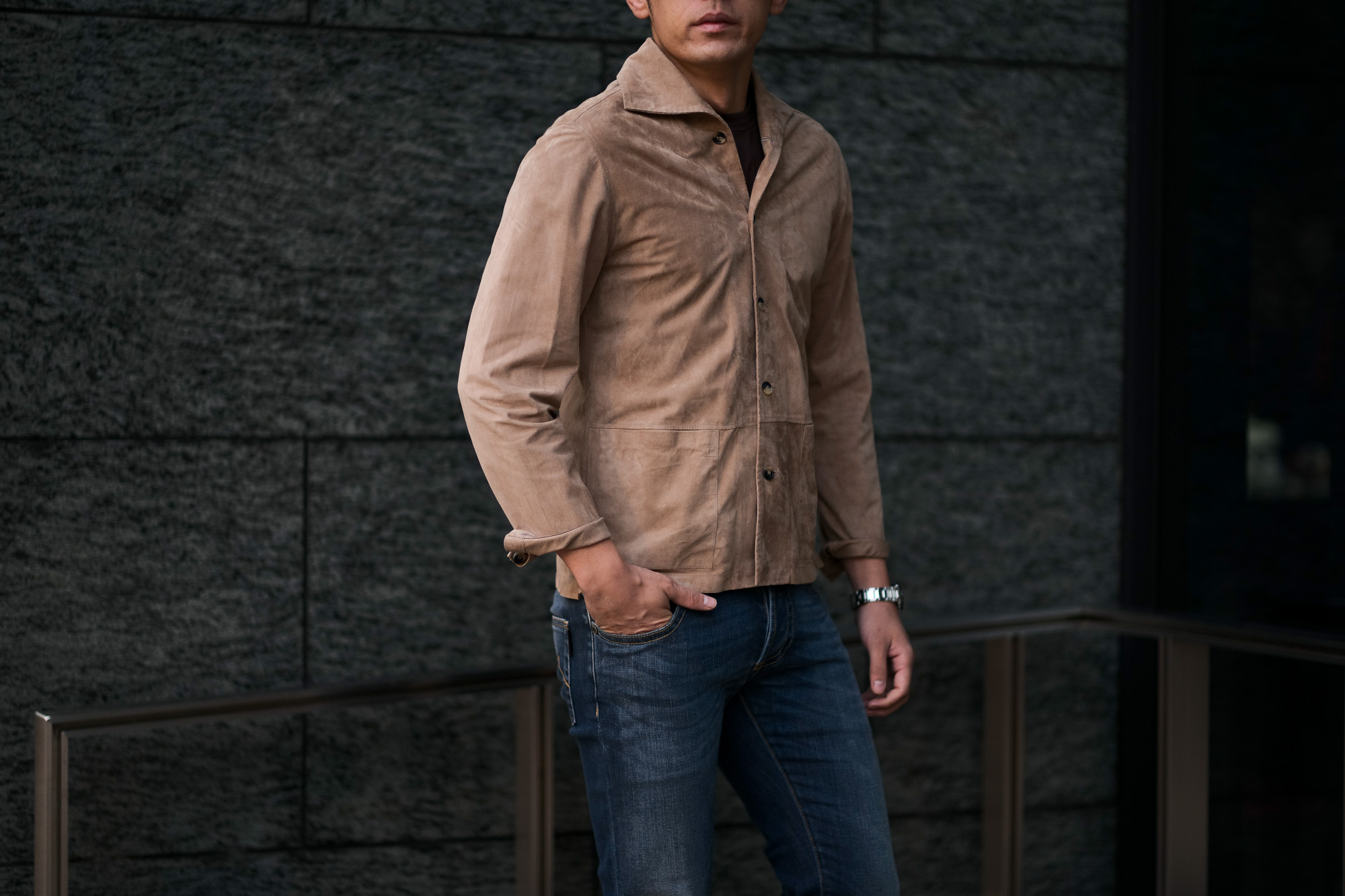 Alfredo Rifugio (アルフレード リフージオ) 20E326HM CAMOSCIO Summer Suede Leather Shirts サマースウェード レザーシャツ BEIGE(ベージュ) made in italy (イタリア製) 2020 春夏 【ご予約受付中】 alfredorifujio アルフレードリフージオ 愛知 名古屋 Alto e Diritto アルト エ デリット alto e diritto アルトエデリット レザージャケット 素肌にレザー 42,44,46,48,50,52