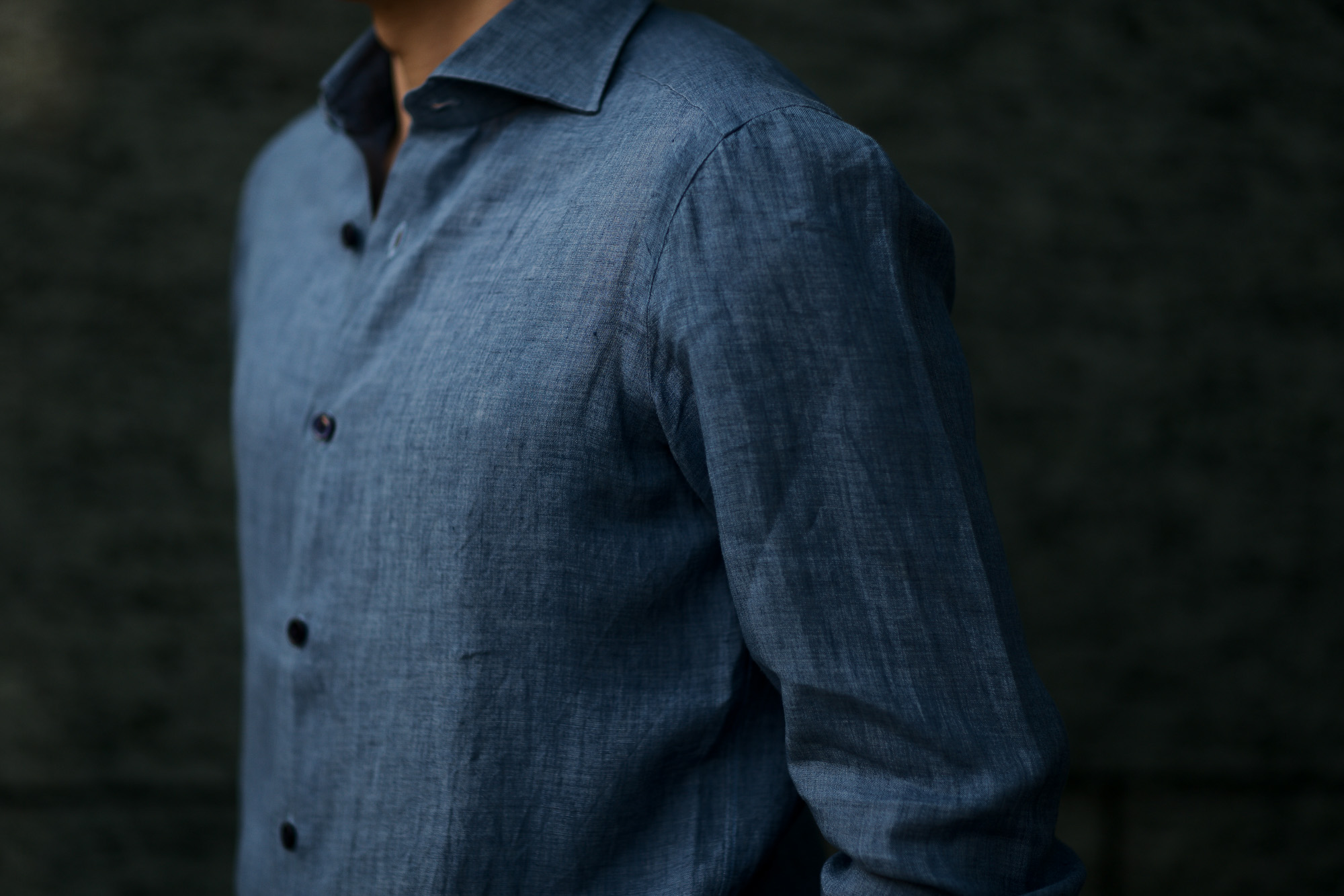 AVINO Laboratorio Napoletano(アヴィーノ・ラボラトリオ・ナポレターノ) Linen Dress Shirts (リネン ドレス シャツ) リネン100% ワイドカラー シャツ BLUE (ブルー) made in italy (イタリア製) 2020 春夏 【ご予約受付中】愛知 名古屋 altoediritto アルトエデリット リネンシャツ