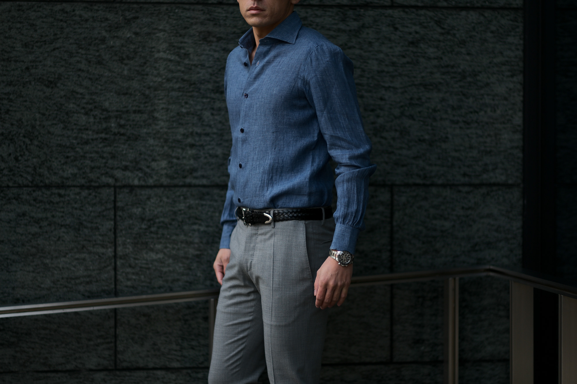 AVINO Laboratorio Napoletano(アヴィーノ・ラボラトリオ・ナポレターノ) Linen Dress Shirts (リネン ドレス シャツ) リネン100% ワイドカラー シャツ BLUE (ブルー) made in italy (イタリア製) 2020 春夏 【ご予約受付中】愛知 名古屋 altoediritto アルトエデリット リネンシャツ