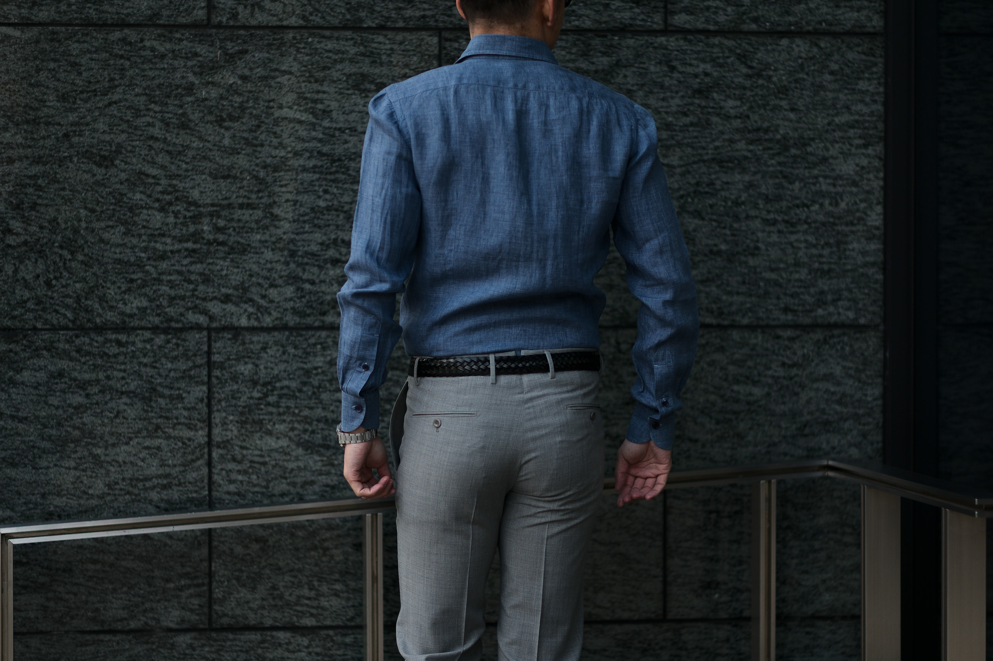 AVINO Laboratorio Napoletano(アヴィーノ・ラボラトリオ・ナポレターノ) Linen Dress Shirts (リネン ドレス シャツ) リネン100% ワイドカラー シャツ BLUE (ブルー) made in italy (イタリア製) 2020 春夏 【ご予約受付中】愛知 名古屋 altoediritto アルトエデリット リネンシャツ