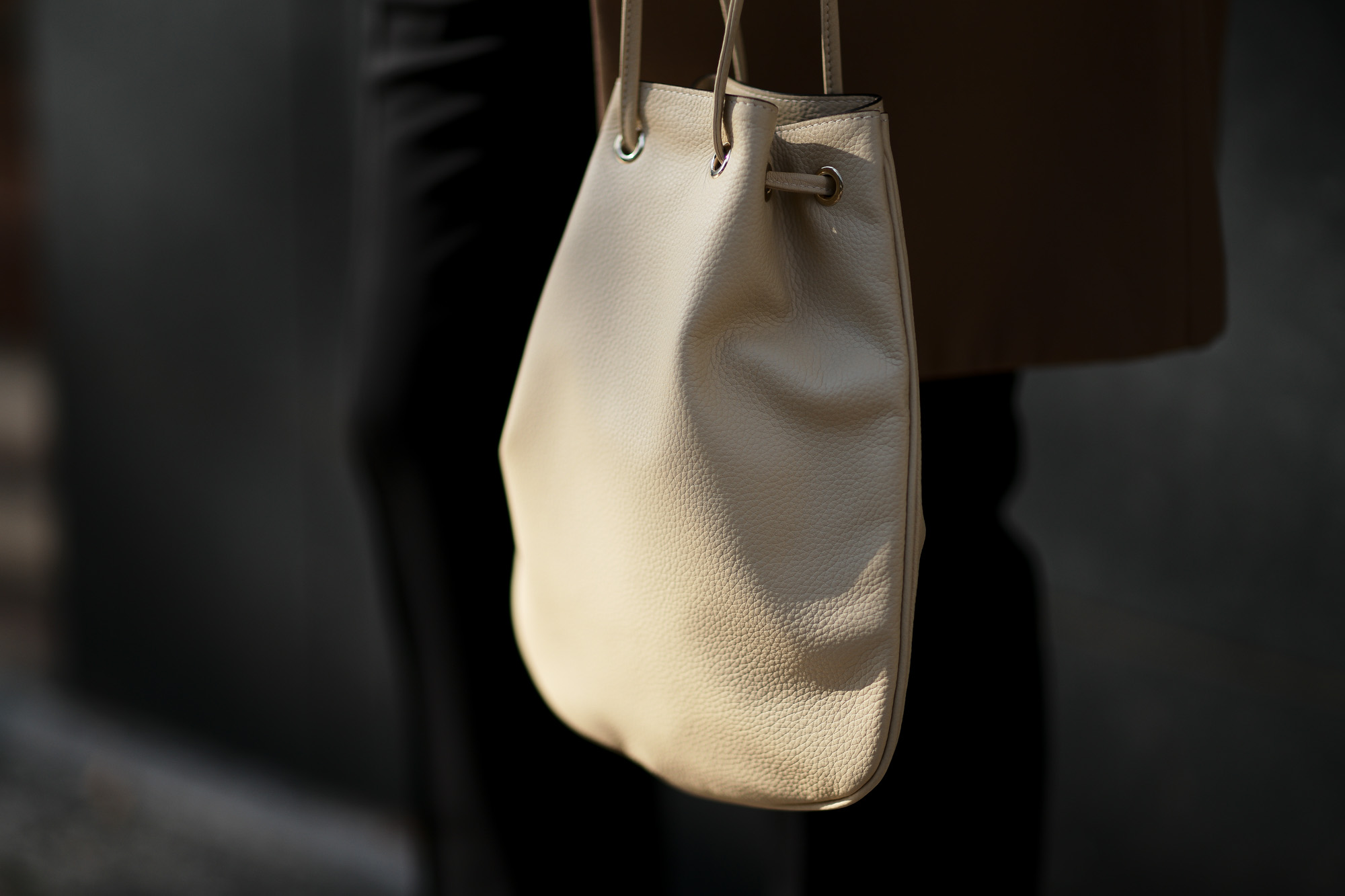 Cisei(シセイ) Drawstring Bag (ドローストリングバッグ) Lindos Leather (リンドス レザー) レザードローストリングバック 巾着 BEIGE (ベージュ) Made in italy (イタリア製) 2020春夏新作 愛知 名古屋 altoediritto アルトデリット きんちゃく レザーバック