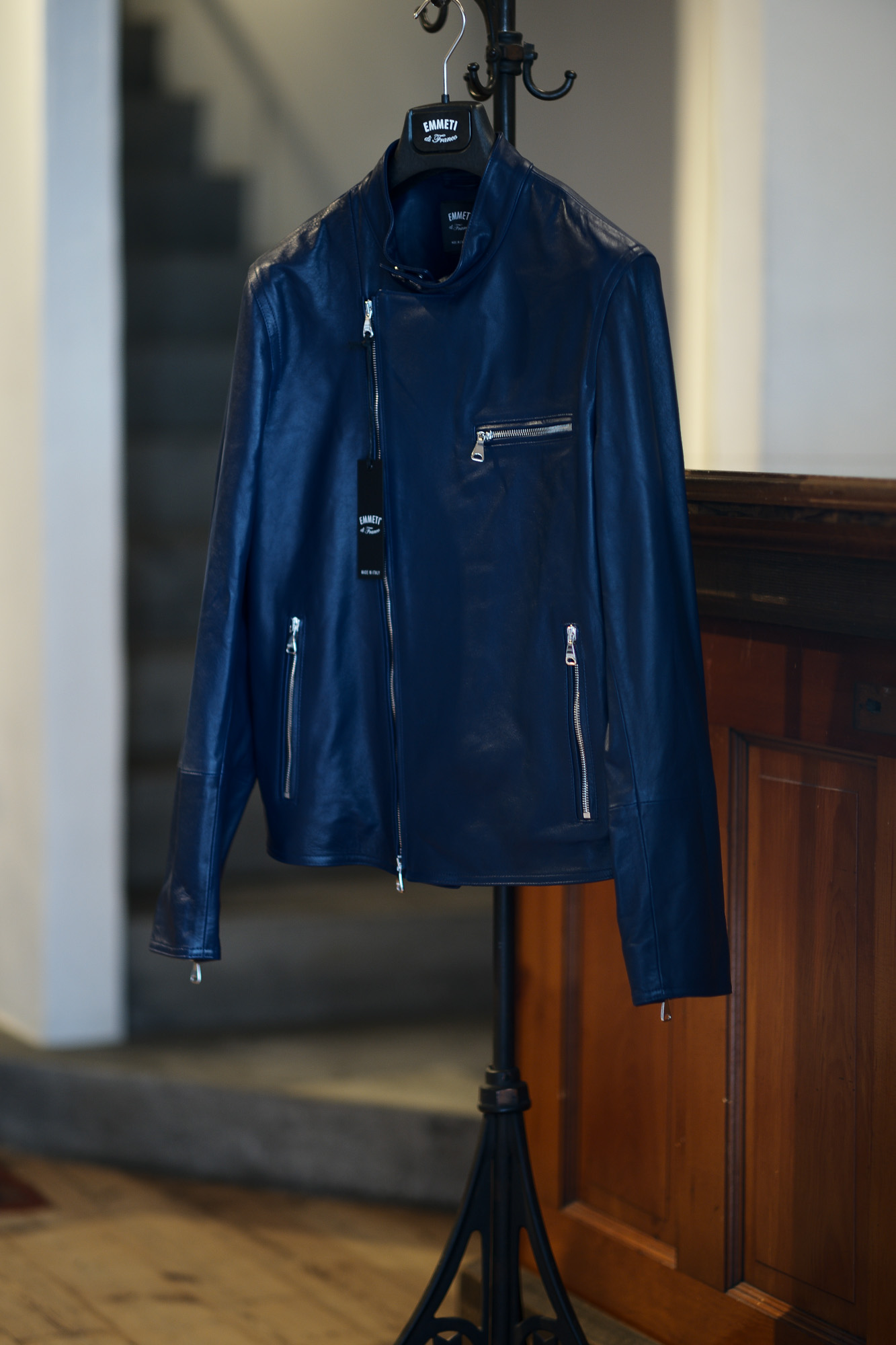 EMMETI(エンメティ) JOSEPH (ジョセフ) Lambskin Nappa Leather ラムナッパ レザー ダブル ライダース ジャケット BLU INDIC (ブルーインディゴ) Made in italy (イタリア製) 2020 春夏新作 愛知 名古屋 altoediritto アルトエデリット レザージャケット