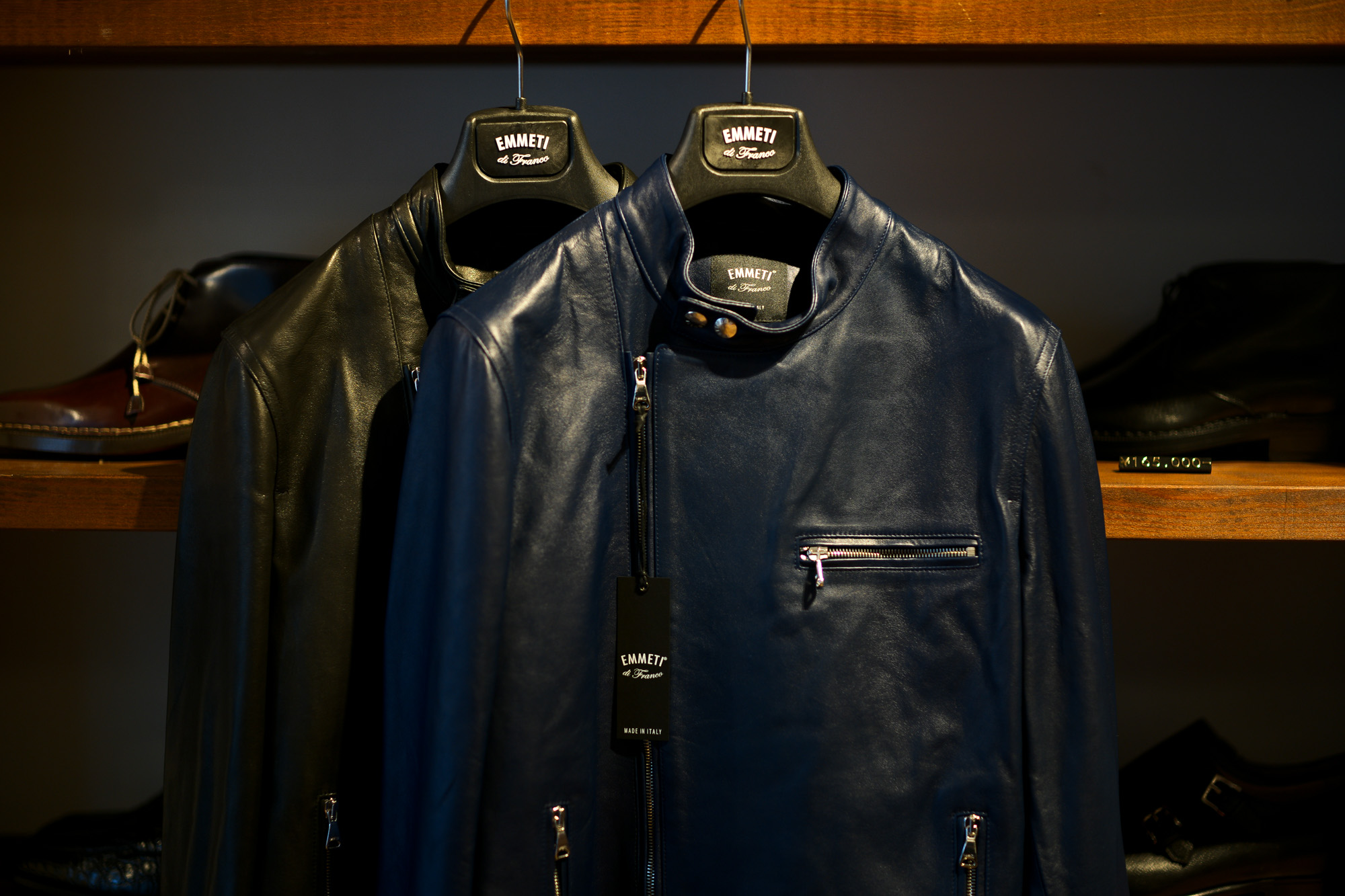 EMMETI(エンメティ) JOSEPH (ジョセフ) Lambskin Nappa Leather ラムナッパ レザー ダブル ライダース ジャケット NERO (ブラック) , BLU INDIC (ブルーインディゴ) Made in italy (イタリア製) 2020 春夏新作 愛知 名古屋 altoediritto アルトエデリット レザージャケット