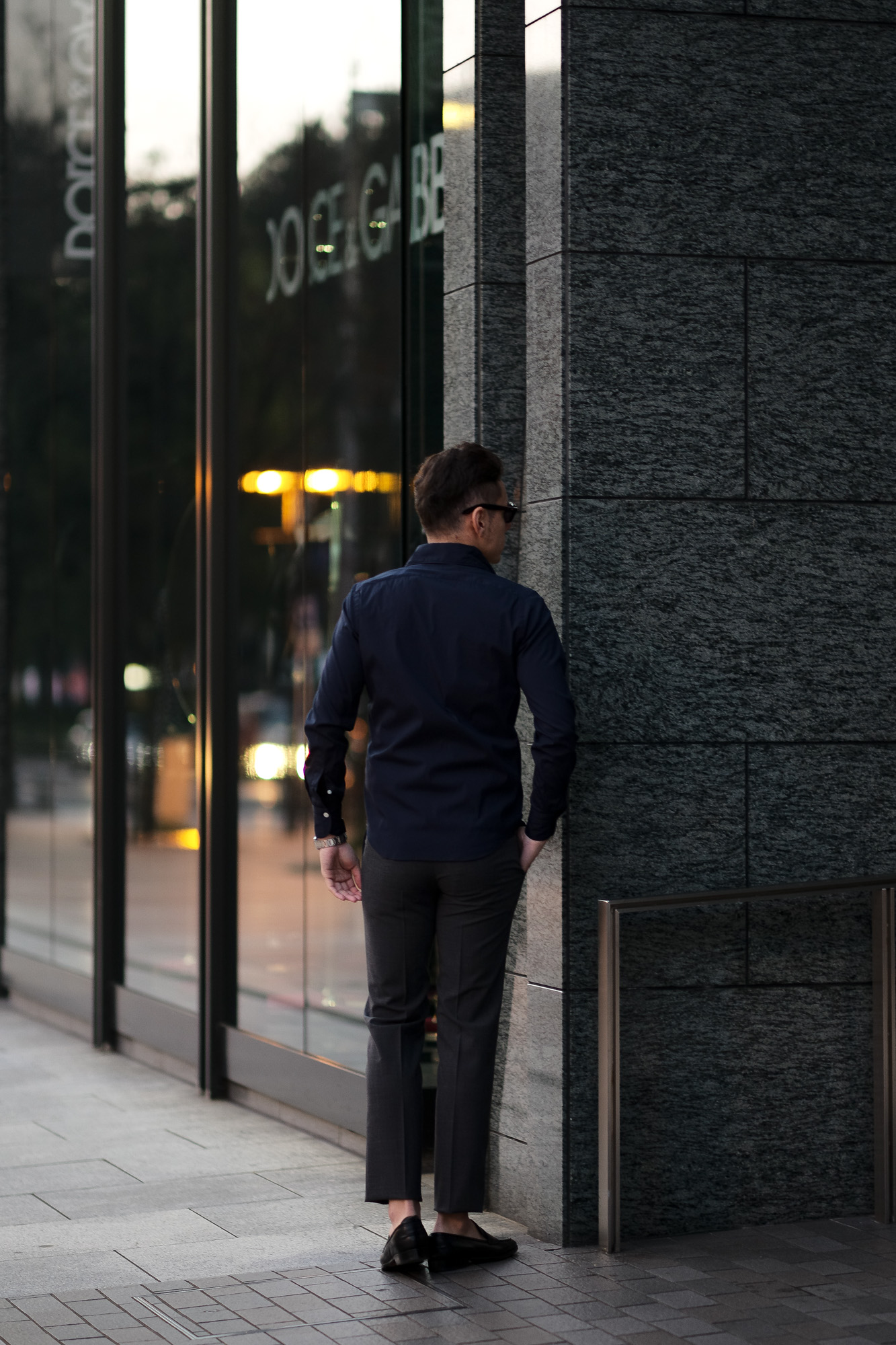 Finamore (フィナモレ) SEUL ITALIAN COLOR STRETCH COTTON SHIRTS ストレッチコットン ワンピースカラー シャツ NAVY (ネイビー) made in italy (イタリア製) 2020 春夏新作 愛知 名古屋 altoediritto アルトエデリット シャツ