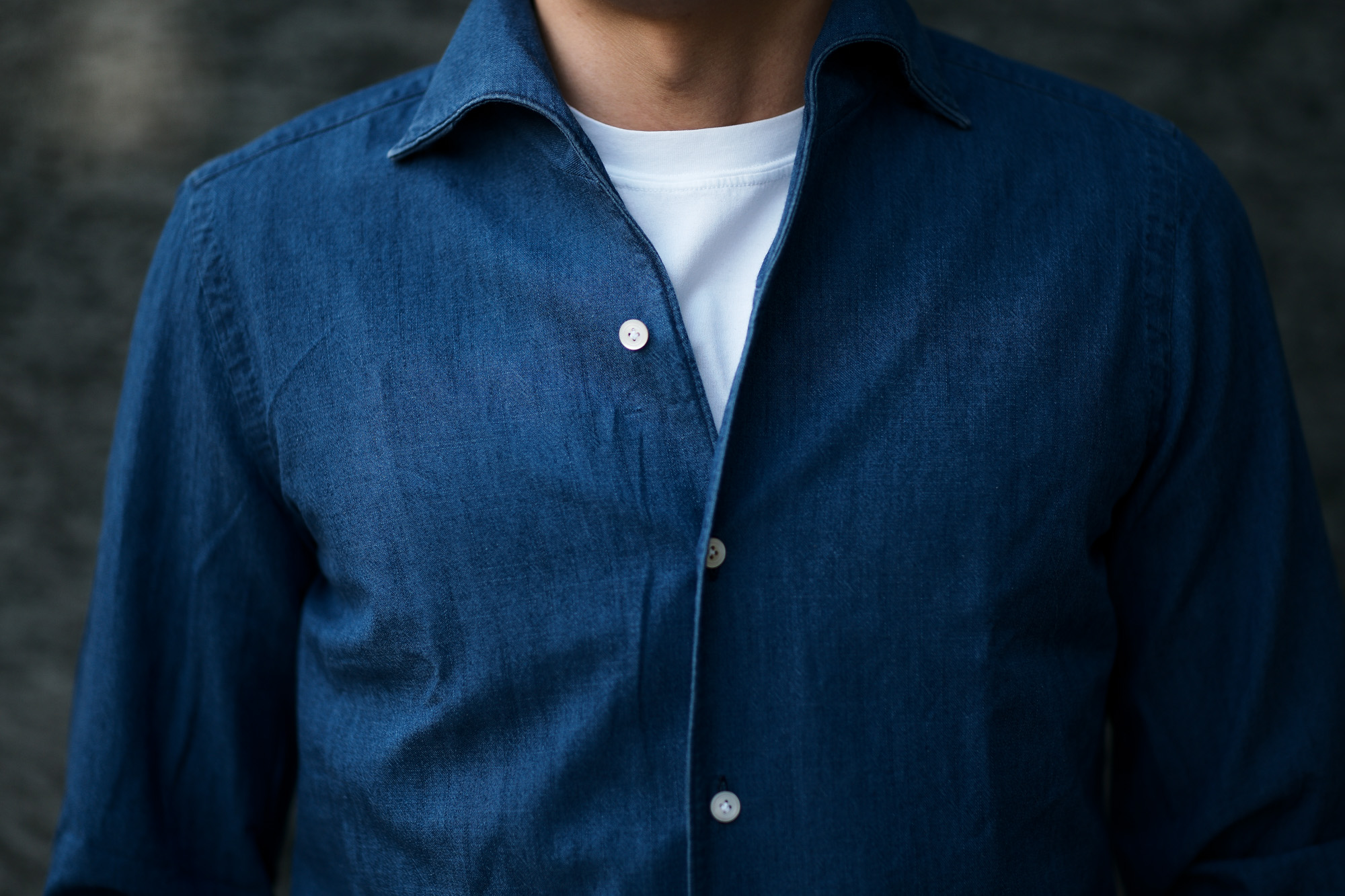 Finamore (フィナモレ) SEUL ITALIAN COLOR DENIM SHIRTS デニム Finamore (フィナモレ) SEUL ITALIAN COLOR DENIM SHIRTS デニム