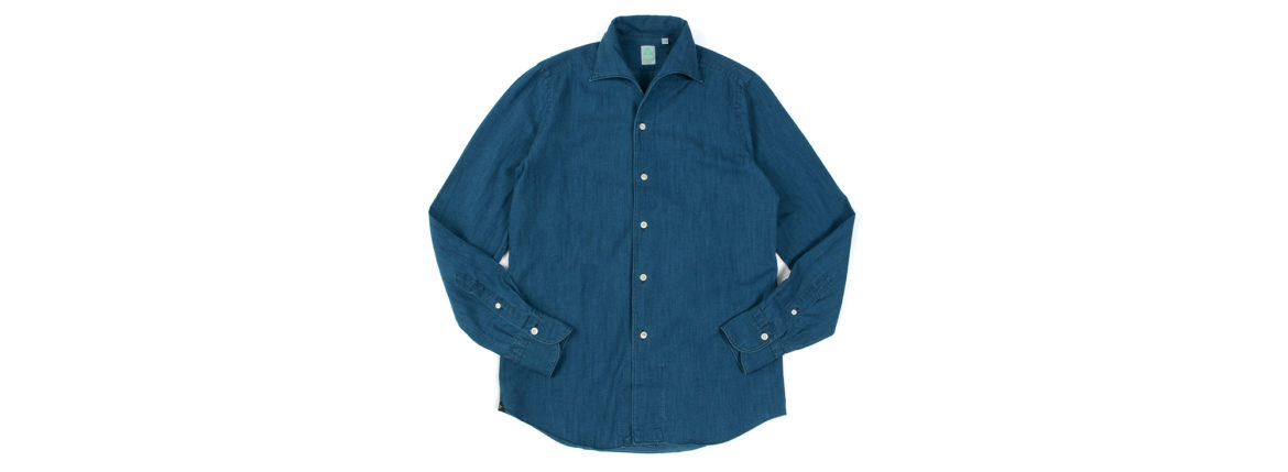 Finamore (フィナモレ) SEUL ITALIAN COLOR DENIM SHIRTS デニム ワンピースカラー シャツ BLEACH (ブリーチ・01) made in italy (イタリア製) 2020 春夏新作 愛知 名古屋 altoediritto アルトエデリット デニムシャツ