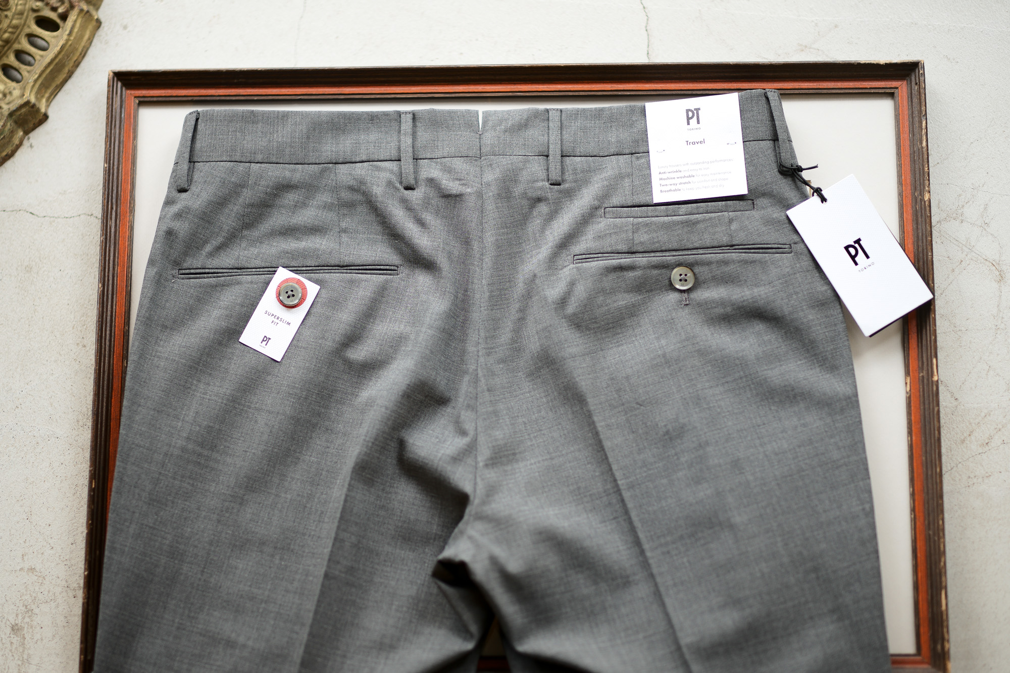 PT TORINO(ピーティートリノ) TRAVELLER (トラベラー) SUPER SLIM FIT (スーパースリムフィット) WASHABLE TECHNO WOOL ストレッチ ウォッシャブル トロピカル サマーウール スラックス GRAY (グレー・0230) 2020 春夏新作 pttorino 愛知 名古屋 altoediritto アルトエデリット