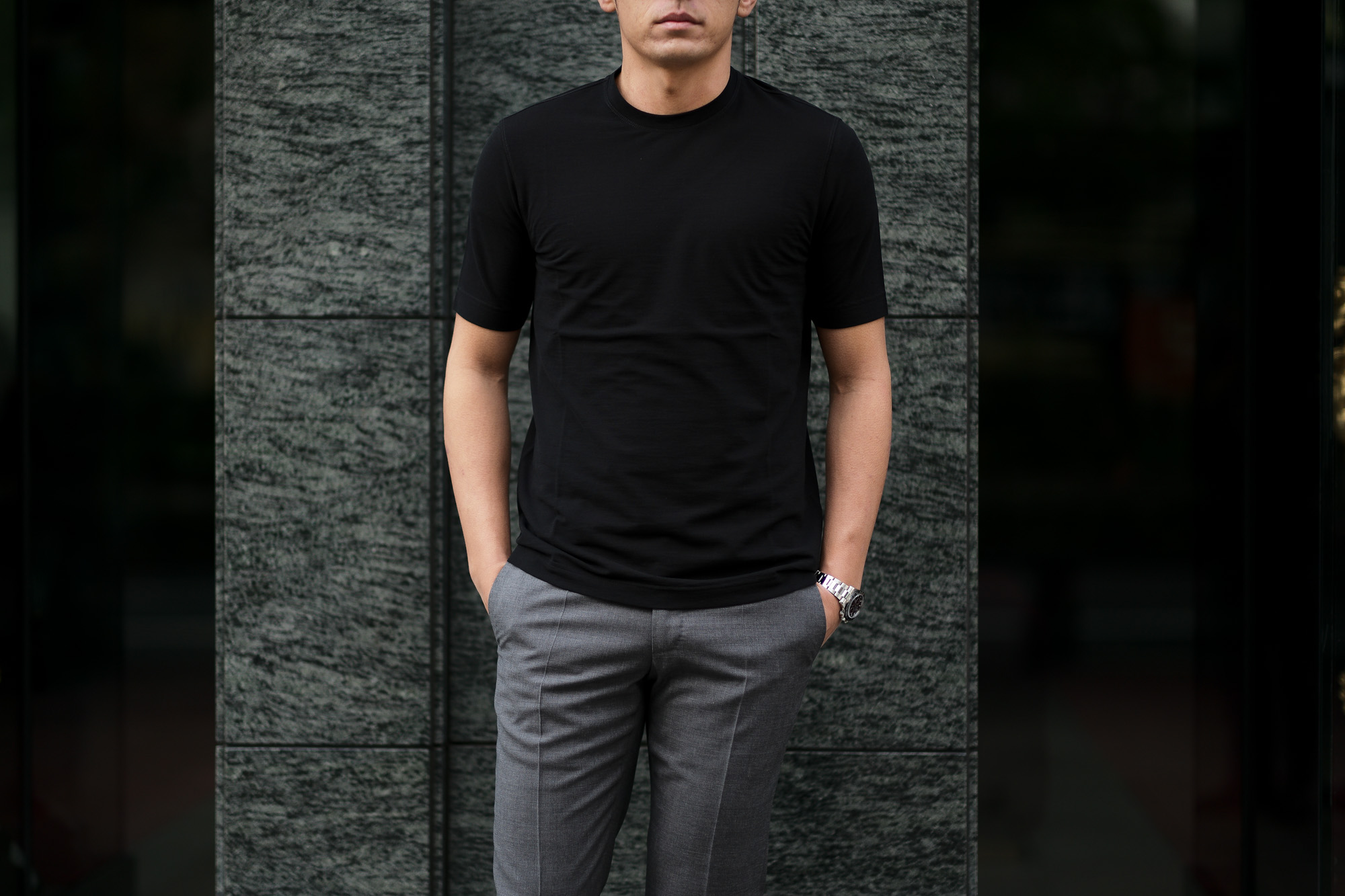 ZANONE(ザノーネ) Crew Neck T-shirt (クルーネックTシャツ) ice cotton アイスコットン Tシャツ BLACK (ブラック・Z0015) MADE IN ITALY(イタリア製) 2020 春夏 【ご予約受付中】愛知 名古屋 altoediritto アルトエデリット tee 夏Tシャツ