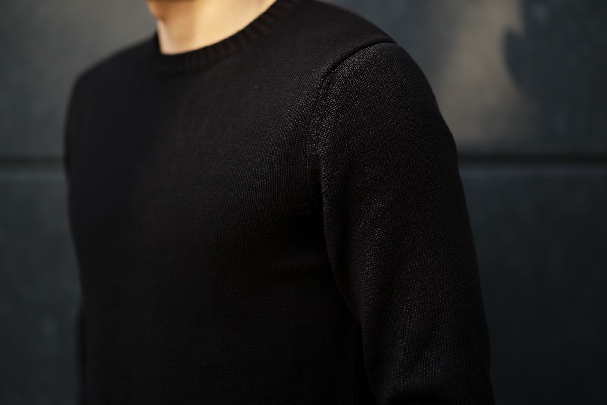 ZANONE(ザノーネ) Crew Neck Sweater (クルーネック セーター) リネンコットン ミドルゲージ サマー ニット セーター BLACK (ブラック・Z0015) made in italy (イタリア製) 2020 春夏新作 愛知 名古屋 altoediritto アルトエデリット