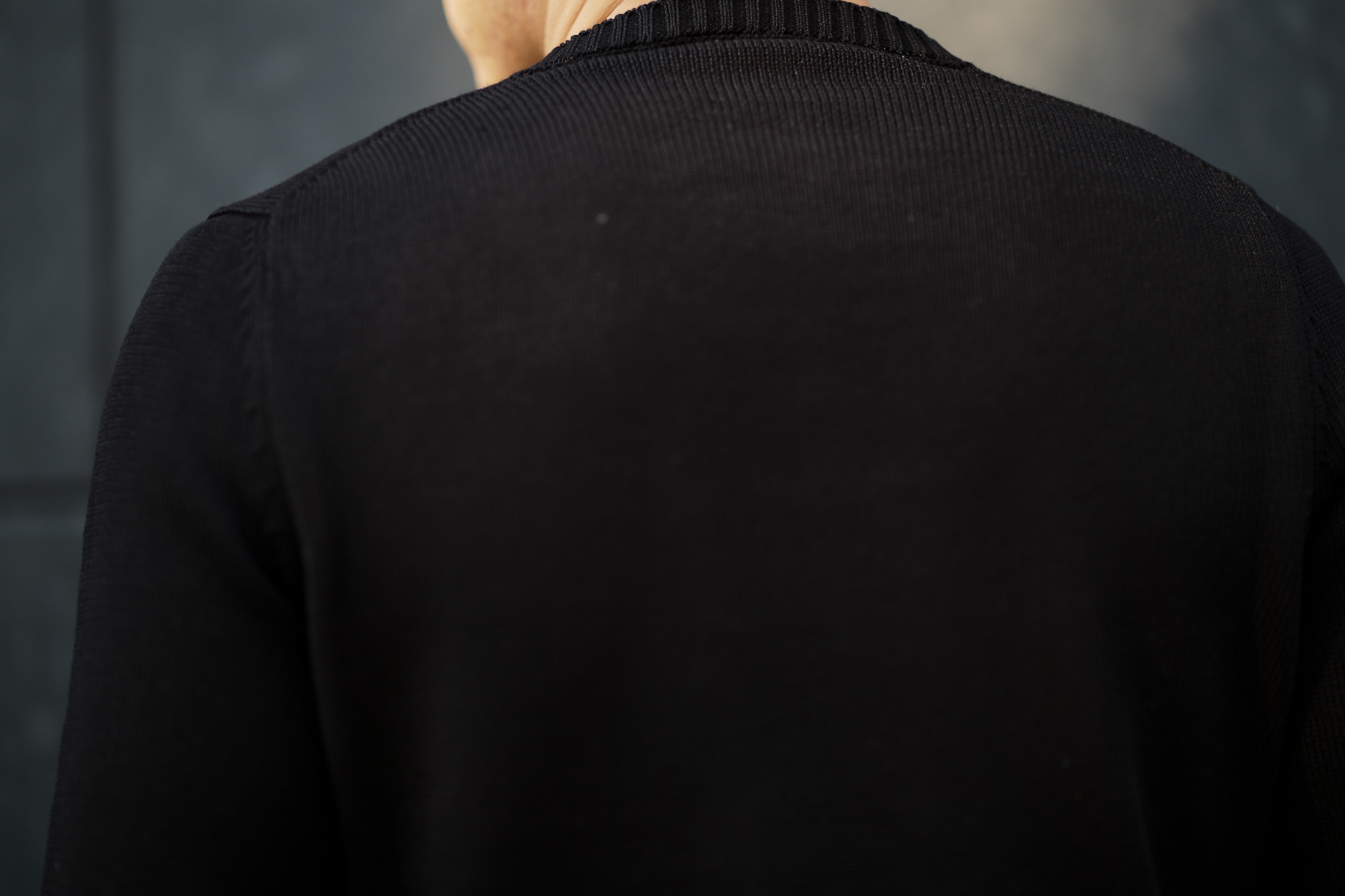 ZANONE(ザノーネ) Crew Neck Sweater (クルーネック セーター) リネンコットン ミドルゲージ サマー ニット セーター BLACK (ブラック・Z0015) made in italy (イタリア製) 2020 春夏新作 愛知 名古屋 altoediritto アルトエデリット