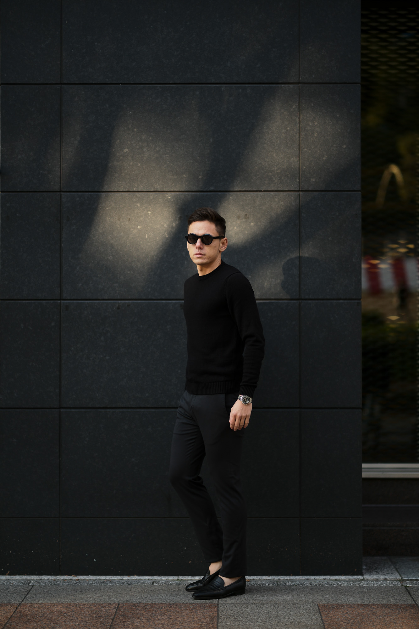 ZANONE(ザノーネ) Crew Neck Sweater (クルーネック セーター) リネンコットン ミドルゲージ サマー ニット セーター BLACK (ブラック・Z0015) made in italy (イタリア製) 2020 春夏新作 愛知 名古屋 altoediritto アルトエデリット