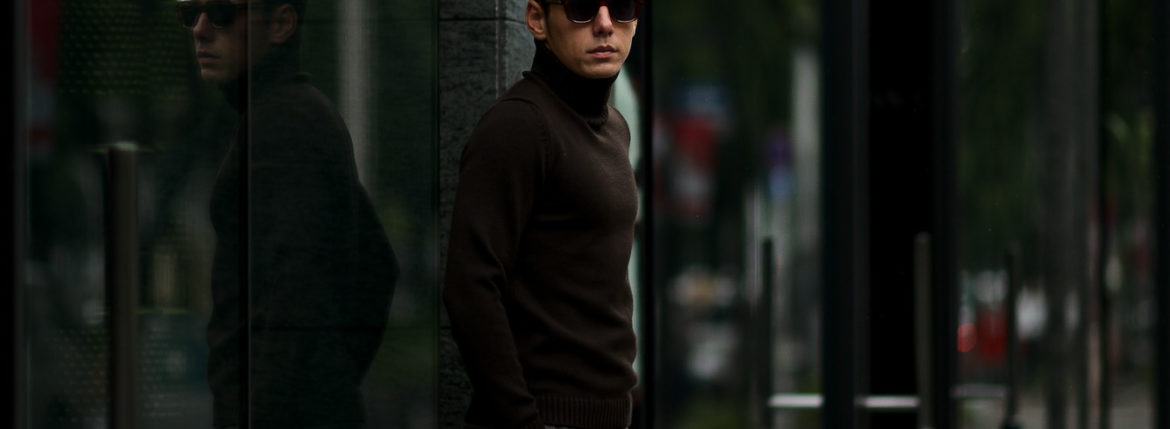 ZANONE (ザノーネ) Turtle Neck Sweater (タートルネックセーター) 810005 Z0229 VIRGIN WOOL 100% ミドルゲージ ウールニット セーター BROWN (ブラウン・Z5204) made in italy (イタリア製) zanone ニット タートルネック 愛知 名古屋 Alto e Diritto アルト エ デリット 茶色 コーディネート ブラウン コーディネート