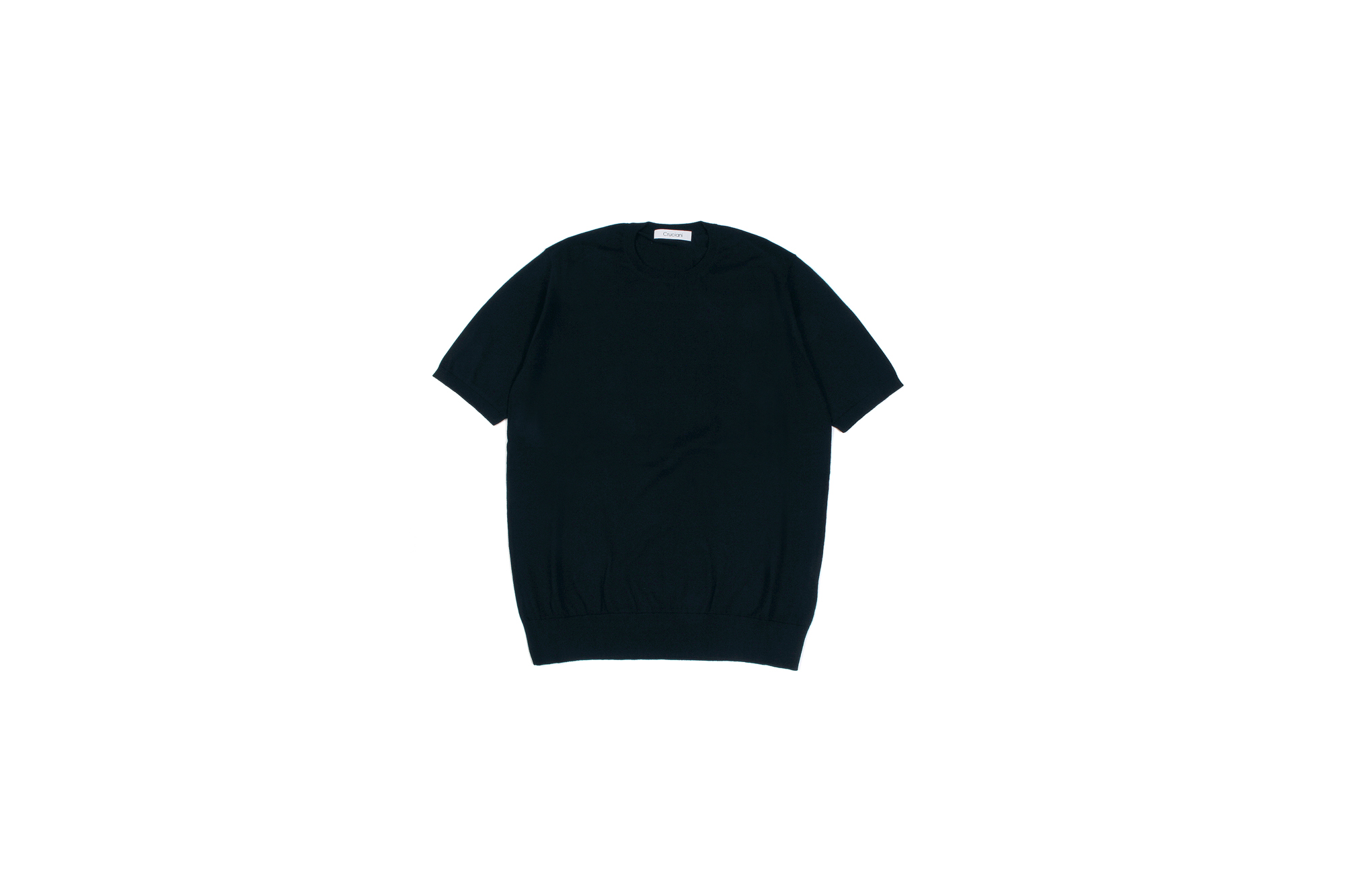 Cruciani(クルチアーニ) 33G Knit T-shirt 33ゲージ コットン ニット Tシャツ BLACK (ブラック・Z0048)  made in italy (イタリア製) 2020 春夏新作 愛知 名古屋 altoediritto アルトエデリット ニットTEE