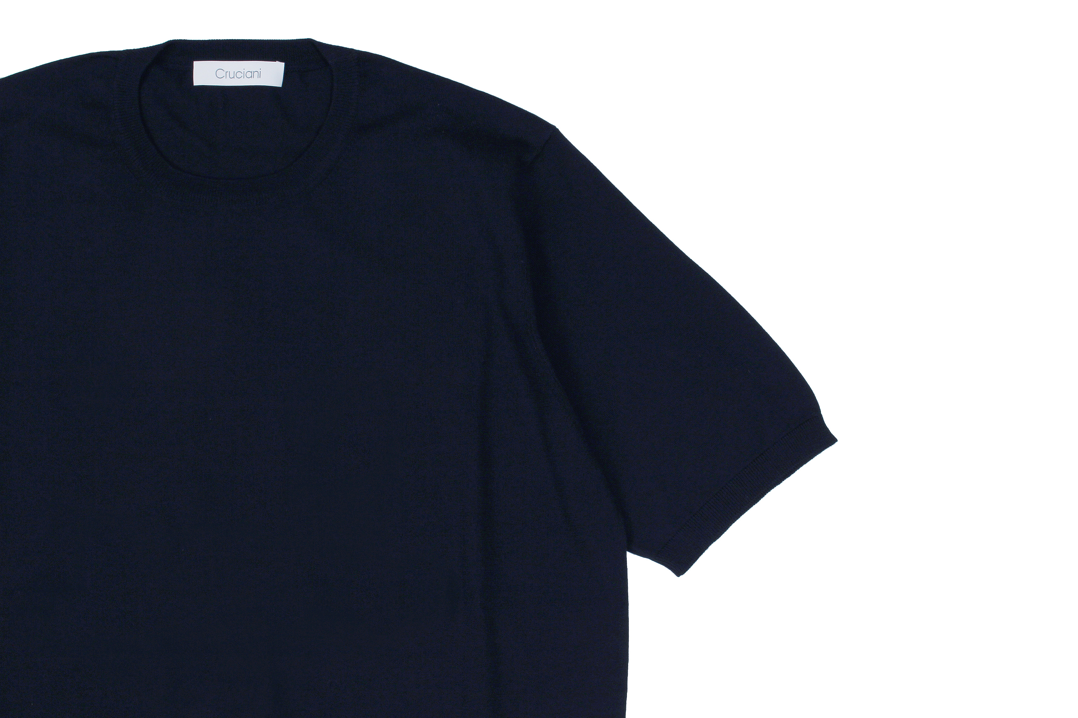 Cruciani(クルチアーニ) 33G Knit T-shirt 33ゲージ コットン ニット Tシャツ NAVY (ネイビー・Z0064)  made in italy (イタリア製) 2020 春夏新作  愛知 名古屋 altoediritto アルトエデリット ニットTEE