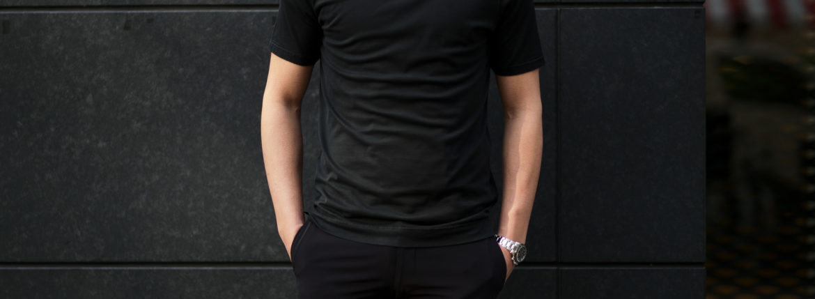 FEDELI(フェデーリ) Crew Neck T-shirt (クルーネック Tシャツ) ギザコットン Tシャツ BLACK (ブラック・36) made in italy (イタリア製) 2020 春夏新作 愛知 名古屋 altoediritto アルトエデリット TEE