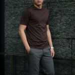 FEDELI(フェデーリ) Crew Neck T-shirt (クルーネック Tシャツ) ギザコットン Tシャツ BROWN (ブラウン・811) made in italy (イタリア製) 2020 春夏新作のイメージ