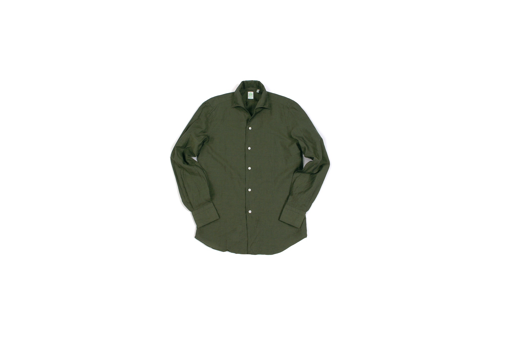 Finamore (フィナモレ) SEUL ITALIAN COLOR COTTON LINEN SHIRTS コットンリネン ワンピースカラー シャツ OLIVE (オリーブ・14) made in italy (イタリア製) 2020 春夏新作 愛知 名古屋 altoediritto アルトエデリット