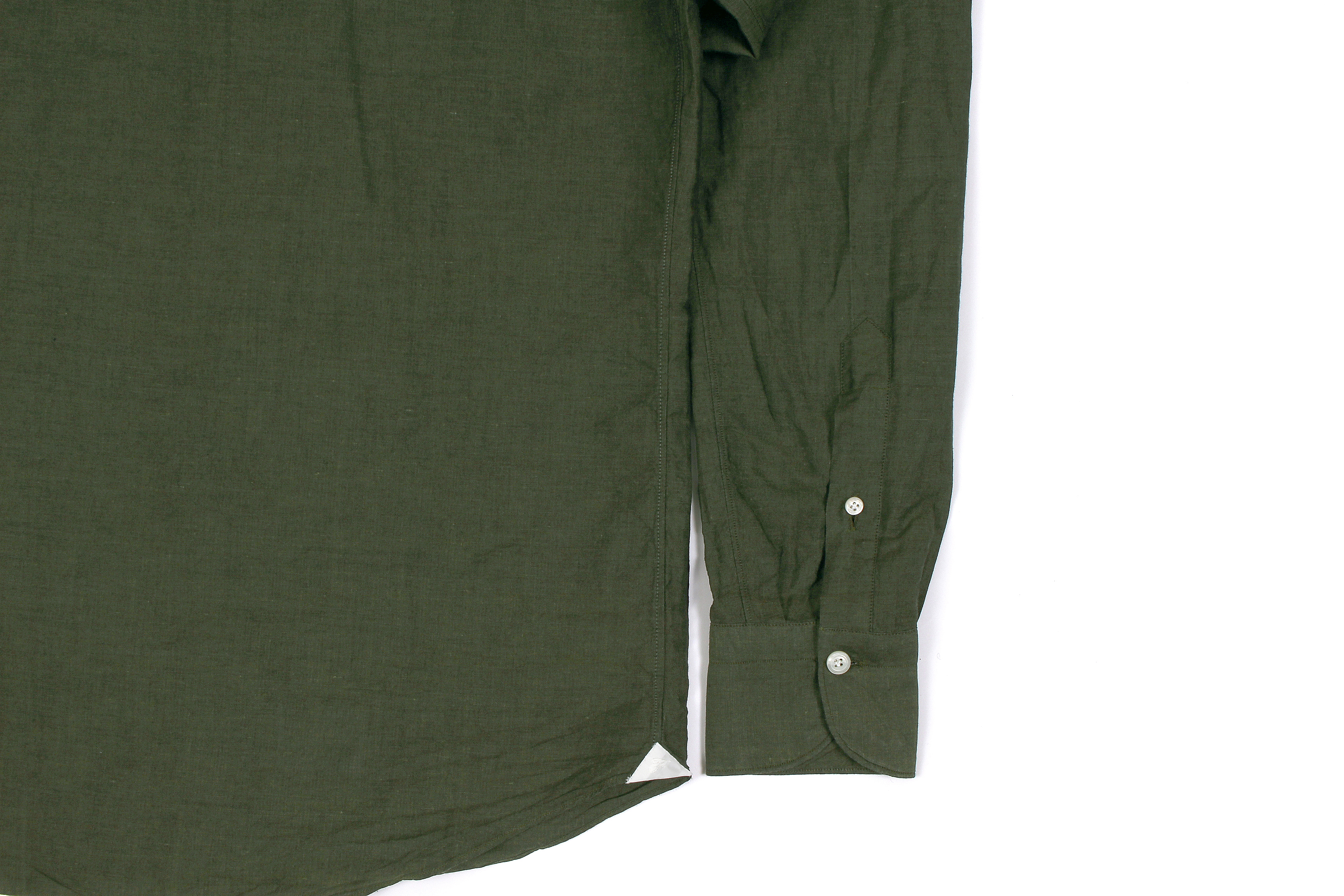 Finamore (フィナモレ) SEUL ITALIAN COLOR COTTON LINEN SHIRTS コットンリネン ワンピースカラー シャツ OLIVE (オリーブ・14) made in italy (イタリア製) 2020 春夏新作 愛知 名古屋 altoediritto アルトエデリット