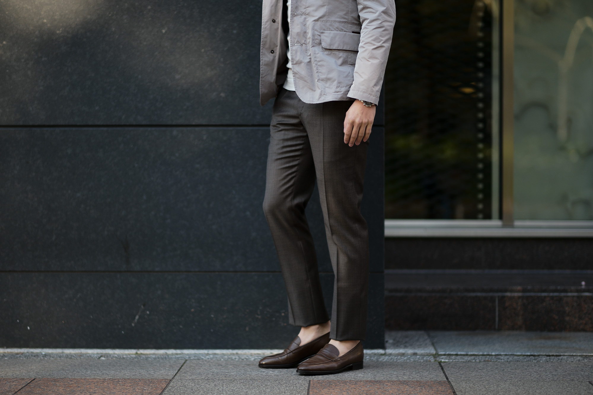 INCOTEX(インコテックス) N35 SLIM FIT (1NT035) SUPER 100'S SHARKSKIN シャークスキン スラックス BROWN (ブラウン・605) 2020 春夏新作 愛知 名古屋 altoediritto アルトエデリット