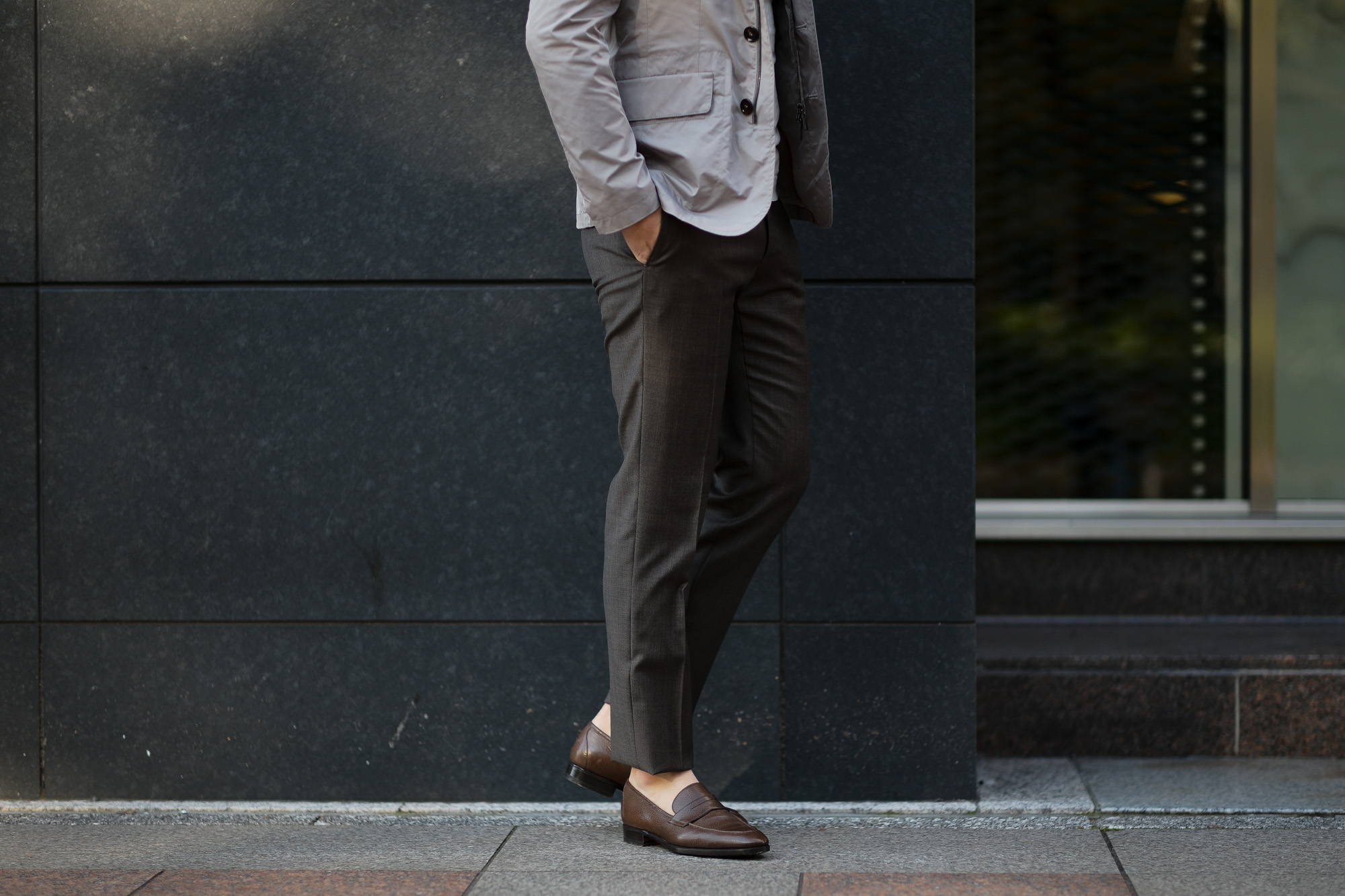 INCOTEX(インコテックス) N35 SLIM FIT (1NT035) SUPER 100'S SHARKSKIN シャークスキン スラックス BROWN (ブラウン・605) 2020 春夏新作 愛知 名古屋 altoediritto アルトエデリット