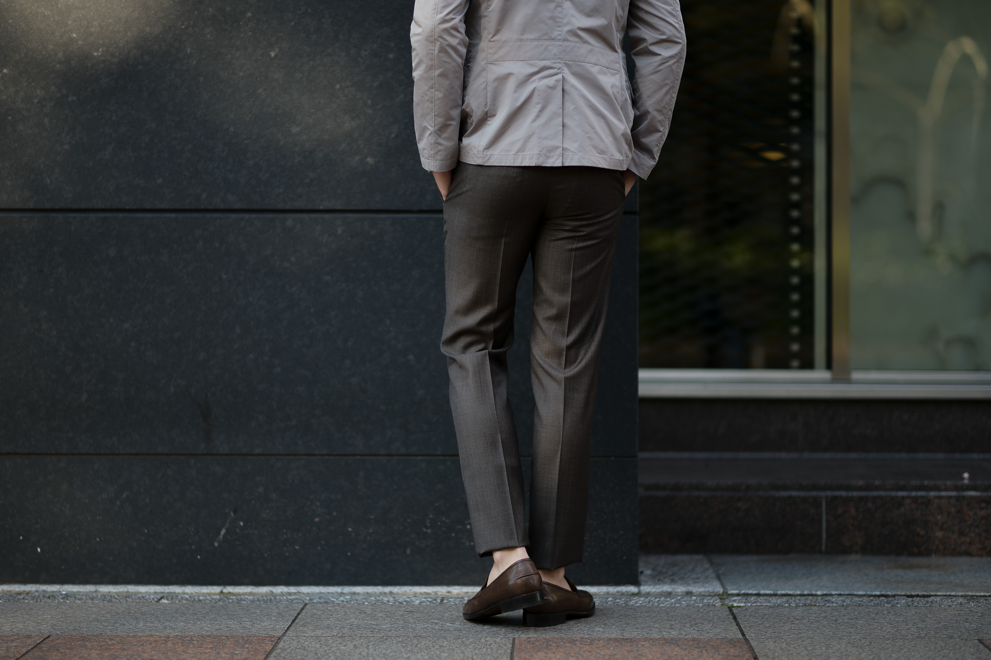 INCOTEX(インコテックス) N35 SLIM FIT (1NT035) SUPER 100'S SHARKSKIN シャークスキン スラックス BROWN (ブラウン・605) 2020 春夏新作 愛知 名古屋 altoediritto アルトエデリット