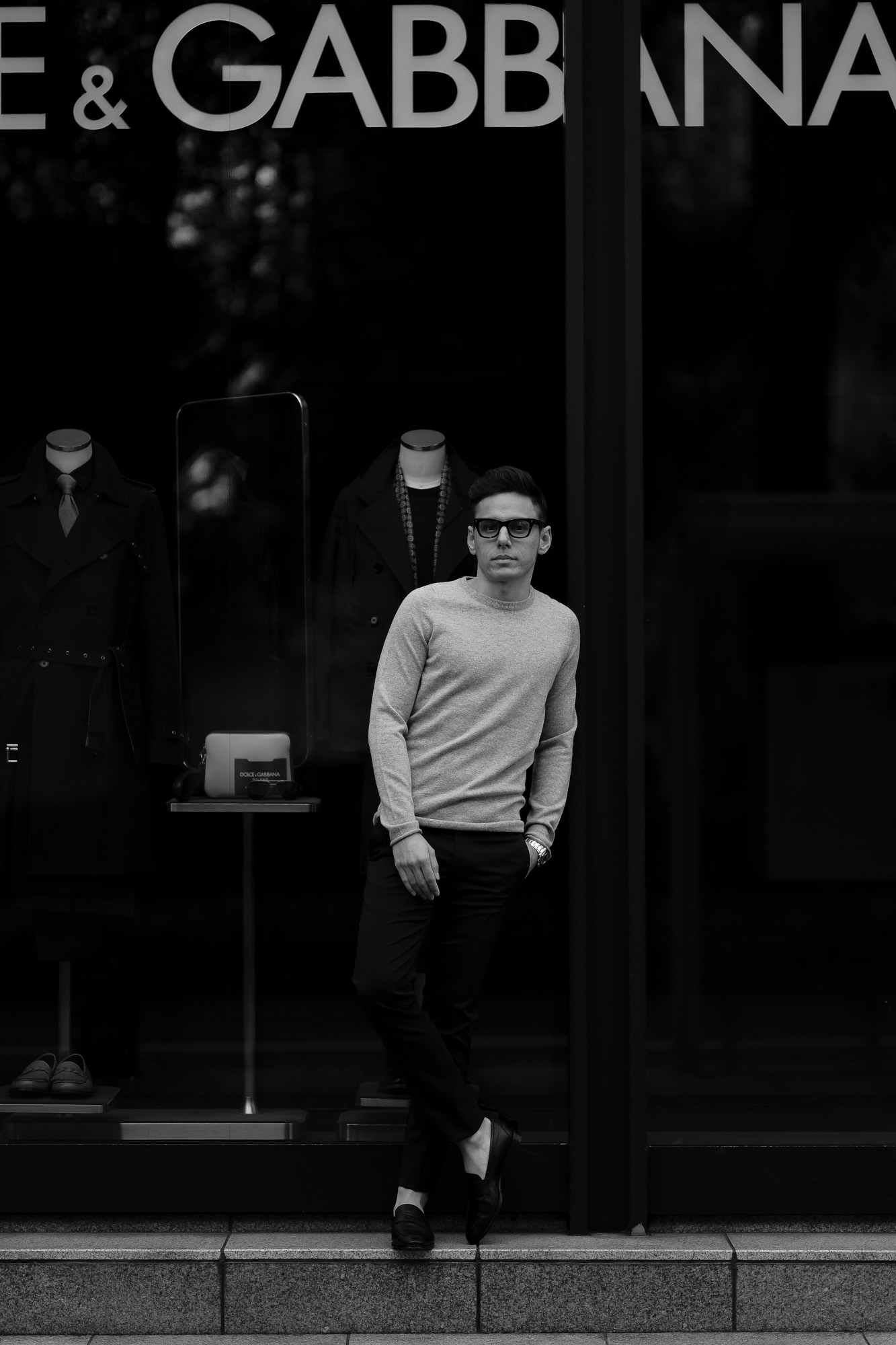 lucien pellat-finet(ルシアン ペラフィネ) Cashmere Crew Neck Sweater カシミア クルーネック セーター FELT GREY (グレー) made in scotland (スコットランド製) 2020 春夏新作 愛知 名古屋 altoediritto アルトエデリット lucienpellatfinet インターシャ 無地