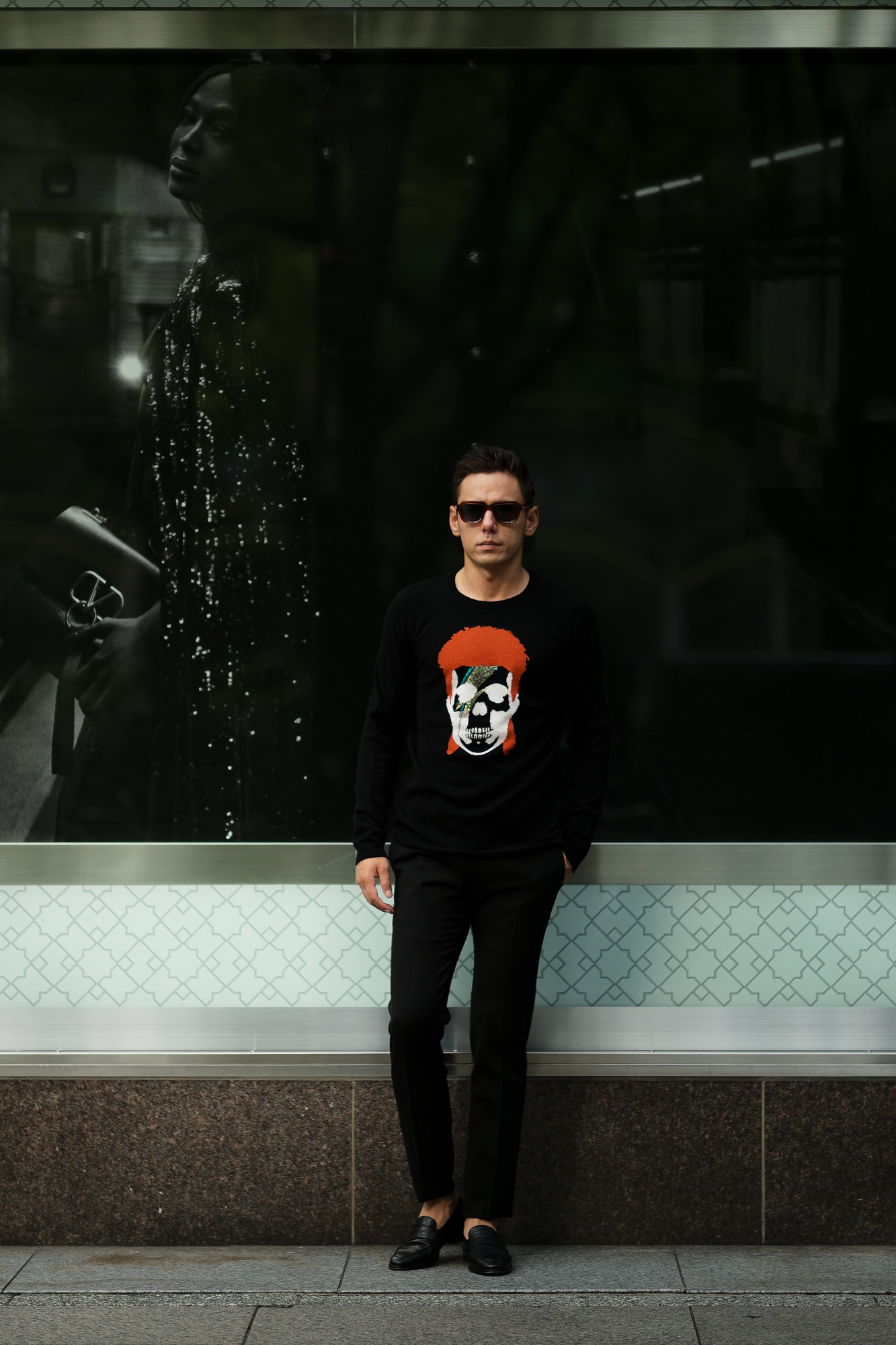 lucien pellat-finet(ルシアン ペラフィネ) David Bowie Skull Cashmere Sweater