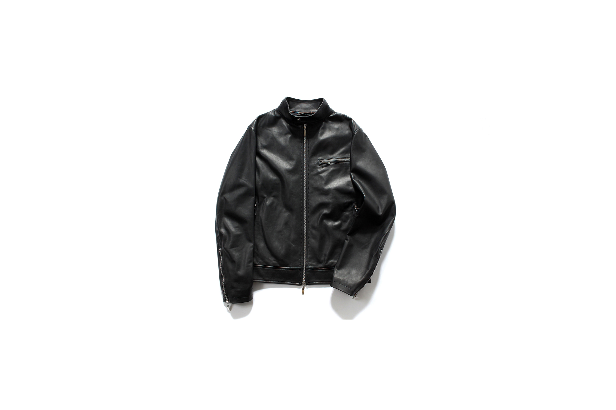 SILENCE(サイレンス) Single Leather Jacket (シングルレザー ジャケット) Lambskin Nappa Leather (ラムナッパ レザー) シングル ライダース ジャケット NERO (ブラック) Made in italy (イタリア製) 2020 春夏新作 愛知 名古屋 altoediritto アルトエデリット レザージャケット