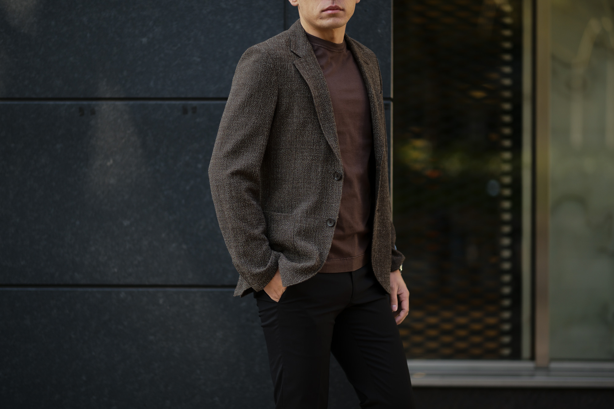 BELVEST (ベルベスト) CAPSULE SINGLE BREASTE JACKET 2PATCH WOOL SLAB COMFORT ストレッチ サマーウールスラブ ジャケットBROWN (ブラウン) Made in italy (イタリア製) 2020 春夏新作 愛知 名古屋 altoediritto アルトエデリット