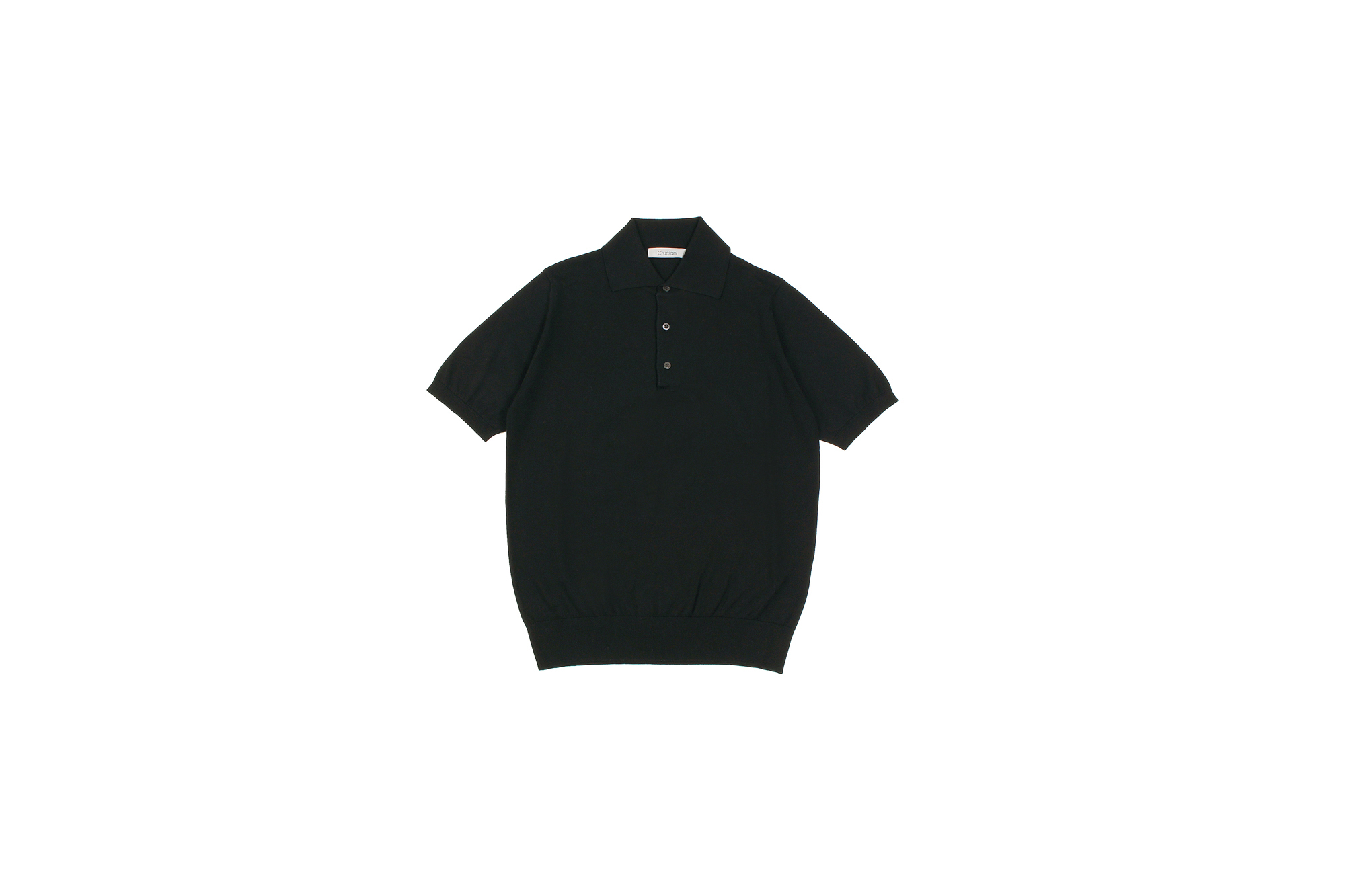 Cruciani(クルチアーニ) 33G Knit Polo Shirt 33ゲージ コットン ニット ポロシャツ BLACK (ブラック・Z0048) made in italy (イタリア製) 2020 春夏新作 愛知 名古屋 altoediritto アルトエデリット
