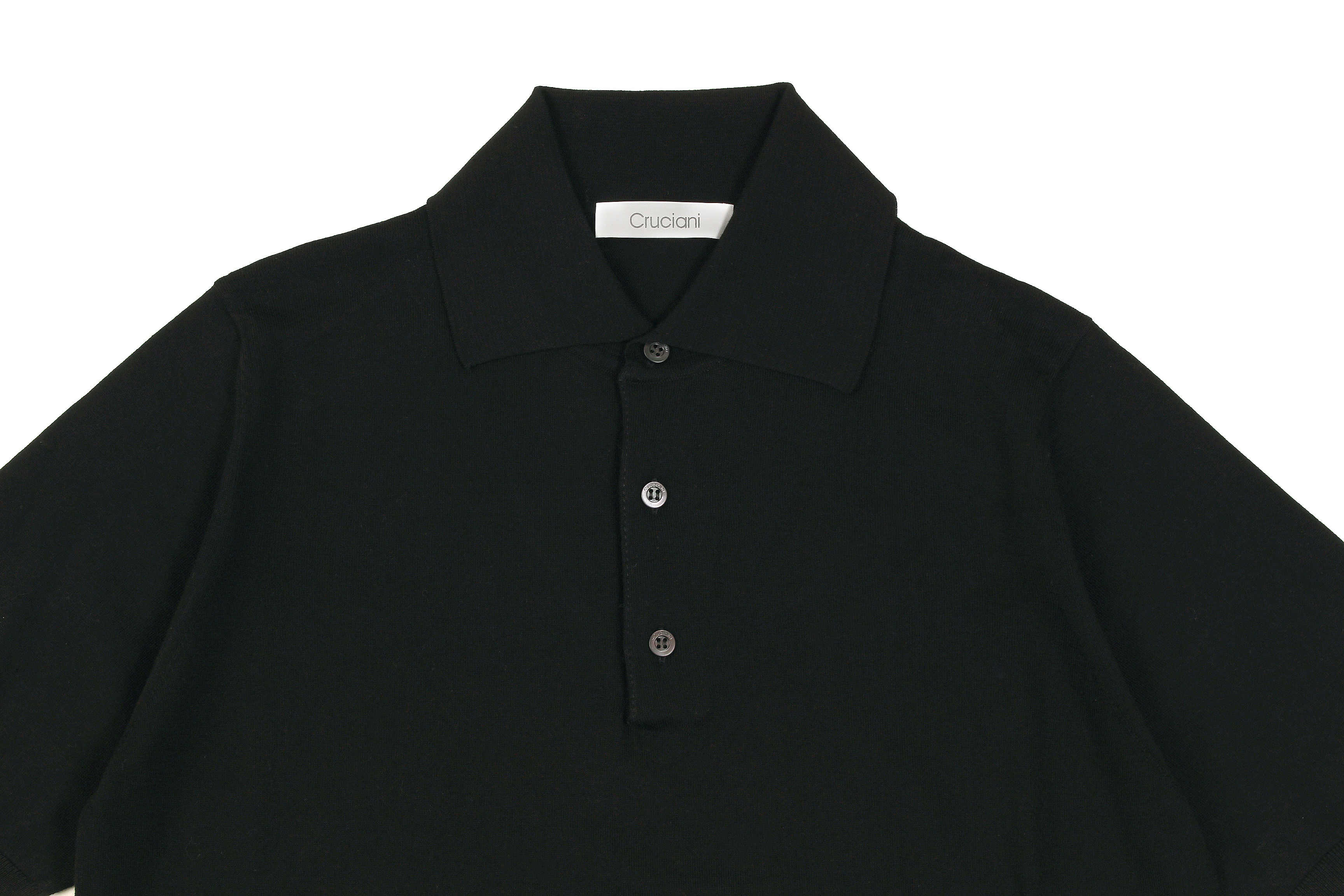 Cruciani(クルチアーニ) 33G Knit Polo Shirt 33ゲージ コットン ニット ポロシャツ BLACK (ブラック・Z0048) made in italy (イタリア製) 2020 春夏新作 愛知 名古屋 altoediritto アルトエデリット