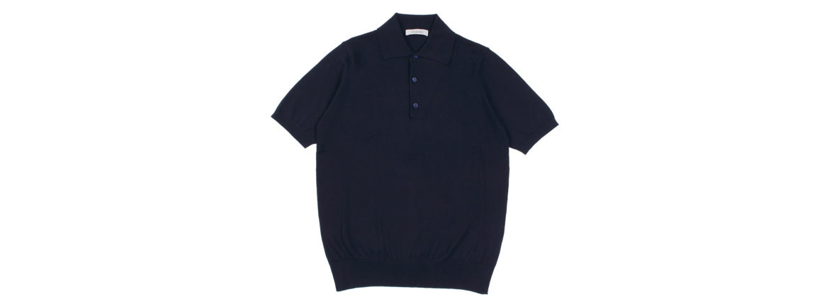 Cruciani(クルチアーニ) 33G Knit Polo Shirt 33ゲージ コットン ニット ポロシャツ NAVY (ネイビー・Z0064) made in italy (イタリア製) 2020 春夏新作 愛知 名古屋 altoediritto アルトエデリット