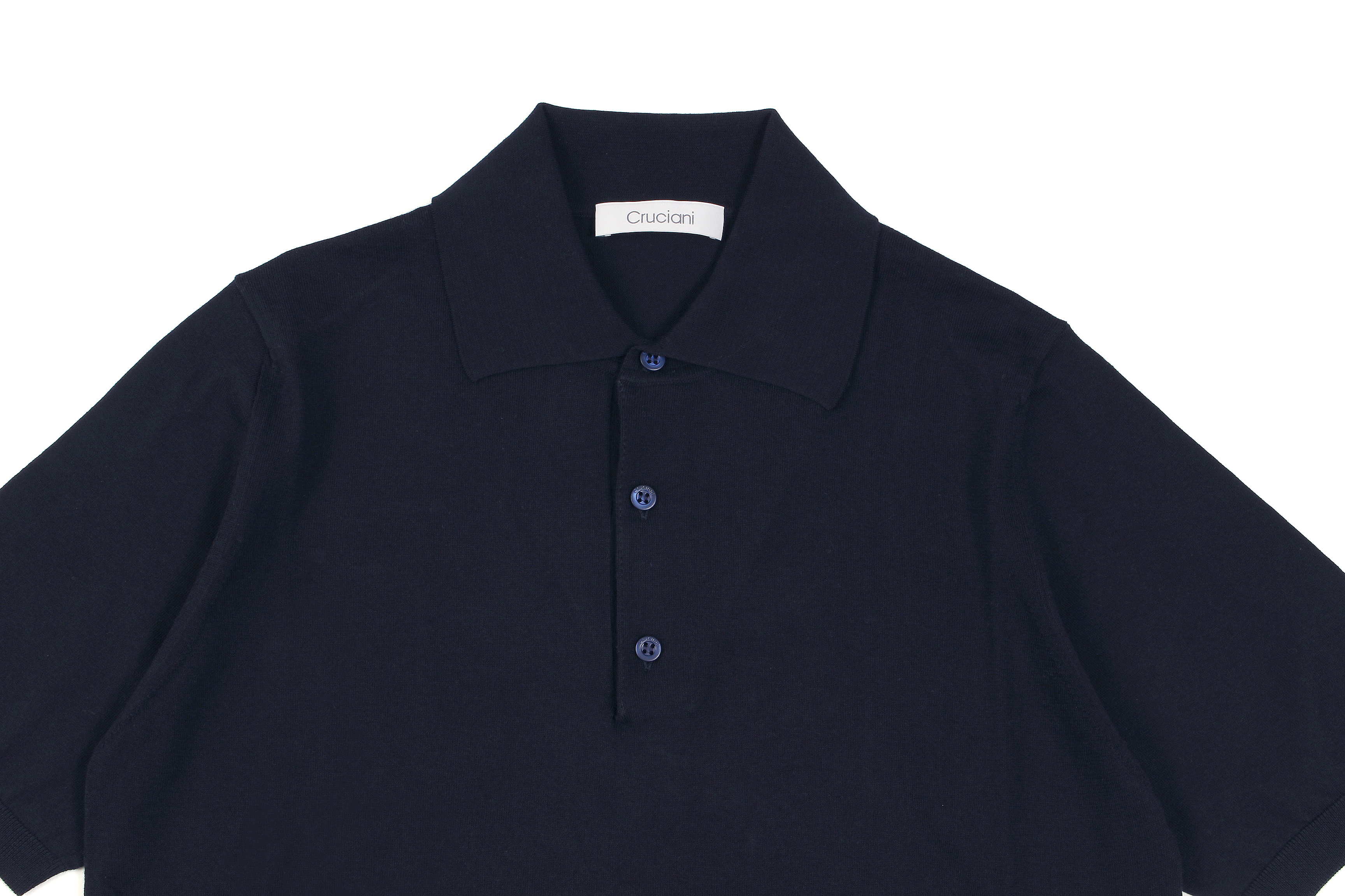 Cruciani(クルチアーニ) 33G Knit Polo Shirt 33ゲージ コットン ニット ポロシャツ NAVY (ネイビー・Z0064) made in italy (イタリア製) 2020 春夏新作 愛知 名古屋 altoediritto アルトエデリット