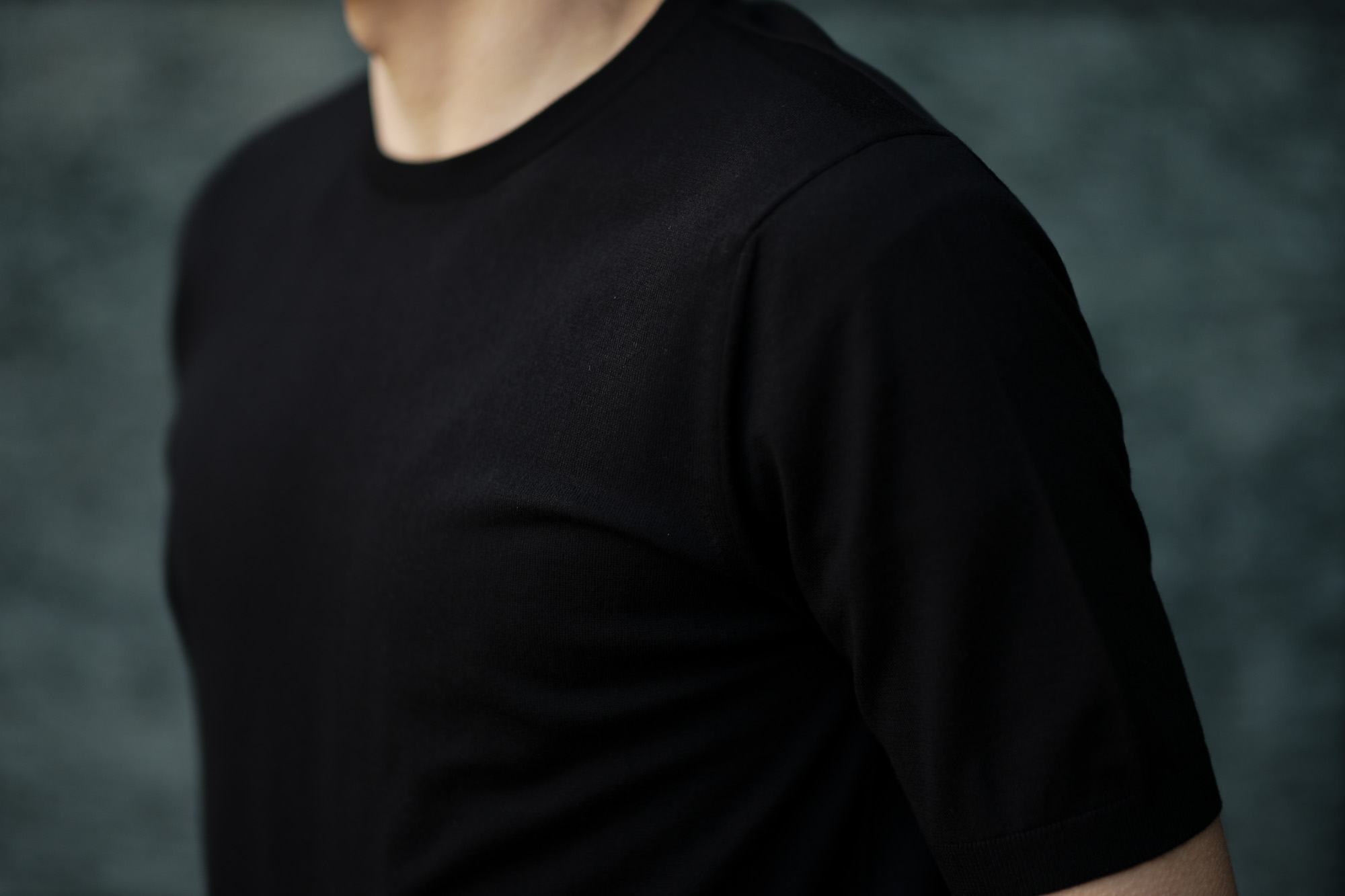 Cruciani(クルチアーニ) 33G Knit T-shirt 33ゲージ コットン ニット Tシャツ BLACK (ブラック・Z0048)  made in italy (イタリア製) 2020 春夏新作 愛知 名古屋 altoediritto アルトエデリット ニットTEE