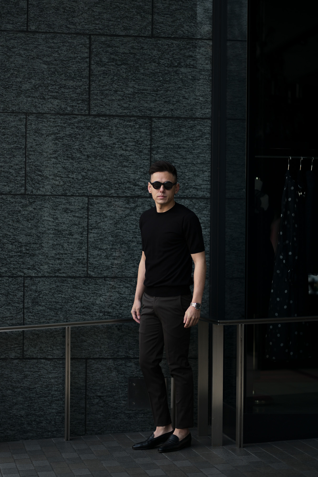 Cruciani(クルチアーニ) 33G Knit T-shirt 33ゲージ コットン ニット Tシャツ BLACK (ブラック・Z0048)  made in italy (イタリア製) 2020 春夏新作 愛知 名古屋 altoediritto アルトエデリット ニットTEE