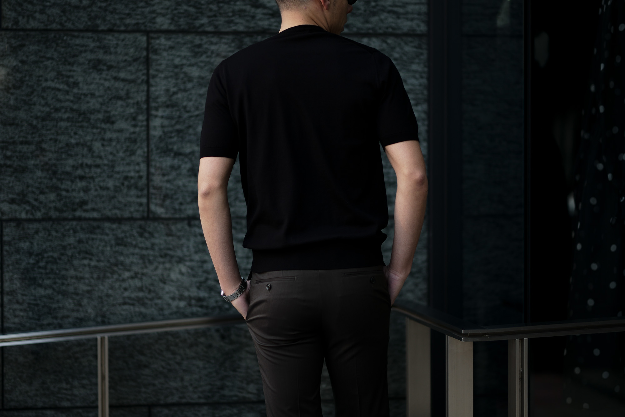 Cruciani(クルチアーニ) 33G Knit T-shirt 33ゲージ コットン ニット Tシャツ BLACK (ブラック・Z0048)  made in italy (イタリア製) 2020 春夏新作 愛知 名古屋 altoediritto アルトエデリット ニットTEE