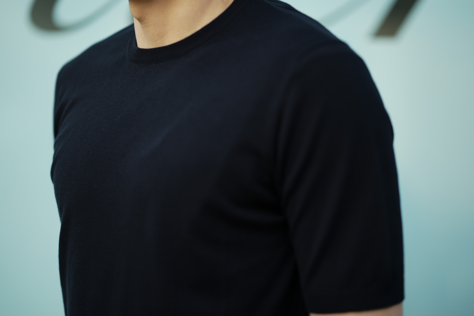  Cruciani(クルチアーニ) 33G Knit T-shirt 33ゲージ コットン ニット Tシャツ NAVY (ネイビー・Z0064)  made in italy (イタリア製) 2020 春夏新作 愛知 名古屋 altoediritto アルトエデリット ニットTEE