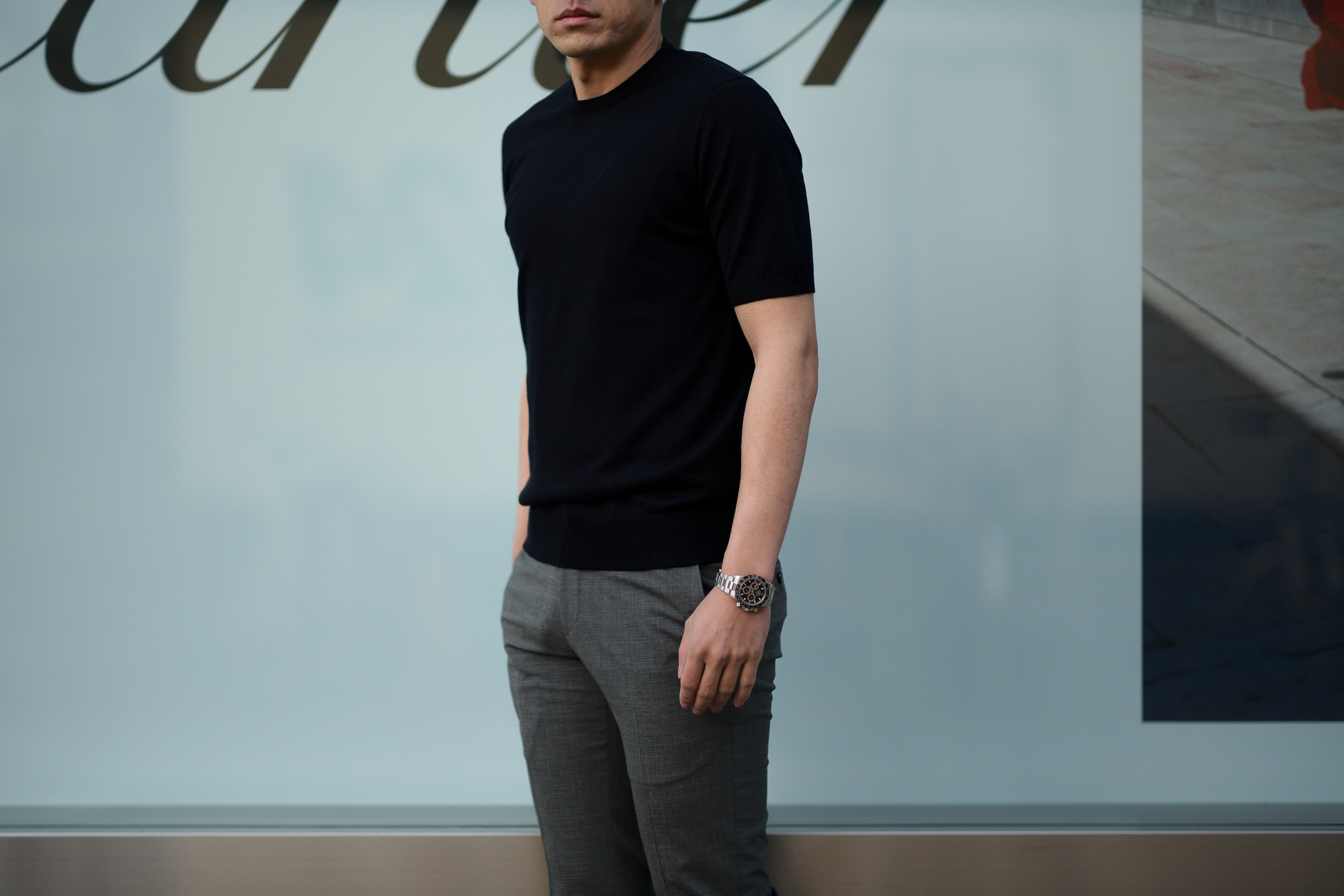  Cruciani(クルチアーニ) 33G Knit T-shirt 33ゲージ コットン ニット Tシャツ NAVY (ネイビー・Z0064)  made in italy (イタリア製) 2020 春夏新作 愛知 名古屋 altoediritto アルトエデリット ニットTEE