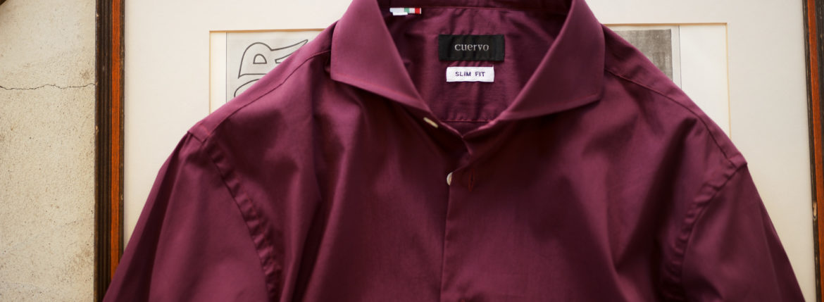 cuervo bopoha(クエルボ ヴァローナ) Sartoria Collection (サルトリア コレクション) Pier(ピエル) STRETCH COTTON ストレッチコットン シャツ BORDEAUX (ボルドー) MADE IN ITALY (イタリア製) 2020 春夏新作 【入荷しました】【フリー分発売開始】 イタリアシャツ 愛知 名古屋 altoediritto アルトエデリット