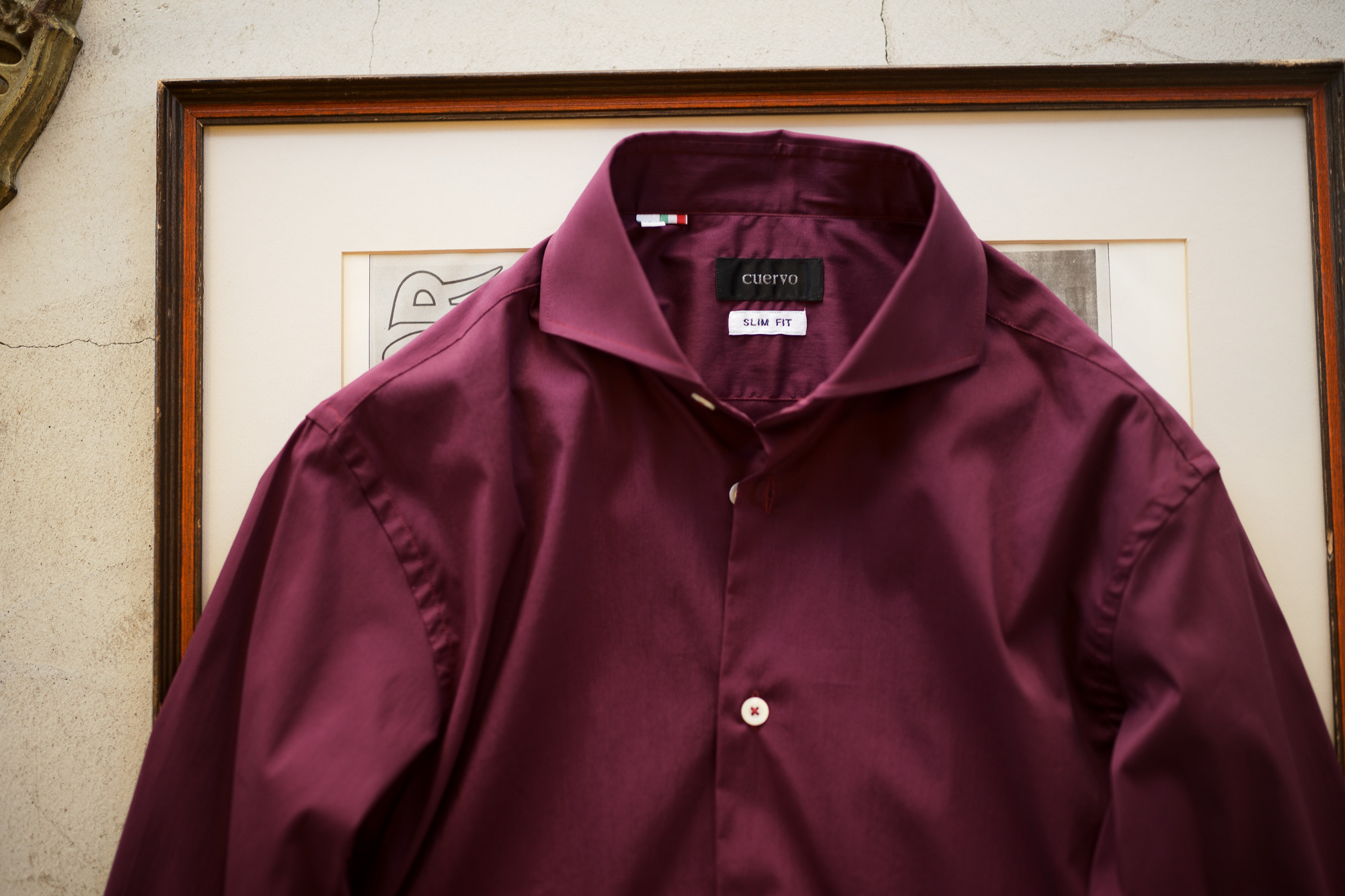 cuervo bopoha(クエルボ ヴァローナ) Sartoria Collection (サルトリア コレクション) Pier(ピエル) STRETCH COTTON ストレッチコットン シャツ BORDEAUX (ボルドー) MADE IN ITALY (イタリア製) 2020 春夏新作  【入荷しました】【フリー分発売開始】 イタリアシャツ 愛知 名古屋 altoediritto アルトエデリット