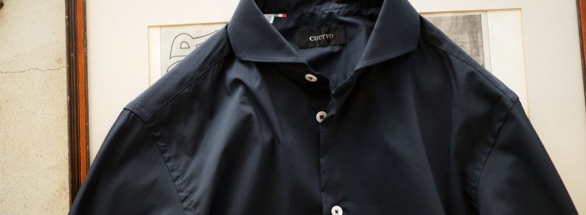 cuervo bopoha(クエルボ ヴァローナ) Sartoria Collection (サルトリア コレクション) Pier(ピエル) STRETCH COTTON ストレッチコットン シャツ NAVY (ネイビー) MADE IN ITALY (イタリア製) 2020 春夏新作 【入荷しました】【フリー分発売開始】 イタリアシャツ 愛知 名古屋 altoediritto アルトエデリット