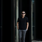 FEDELI(フェデーリ) Piquet Polo Shirt (ピケ ポロシャツ) カノコ ポロシャツ BLACK (ブラック・36) made in italy (イタリア製)2020 春夏新作 【入荷しました】【フリー分発売開始】のイメージ