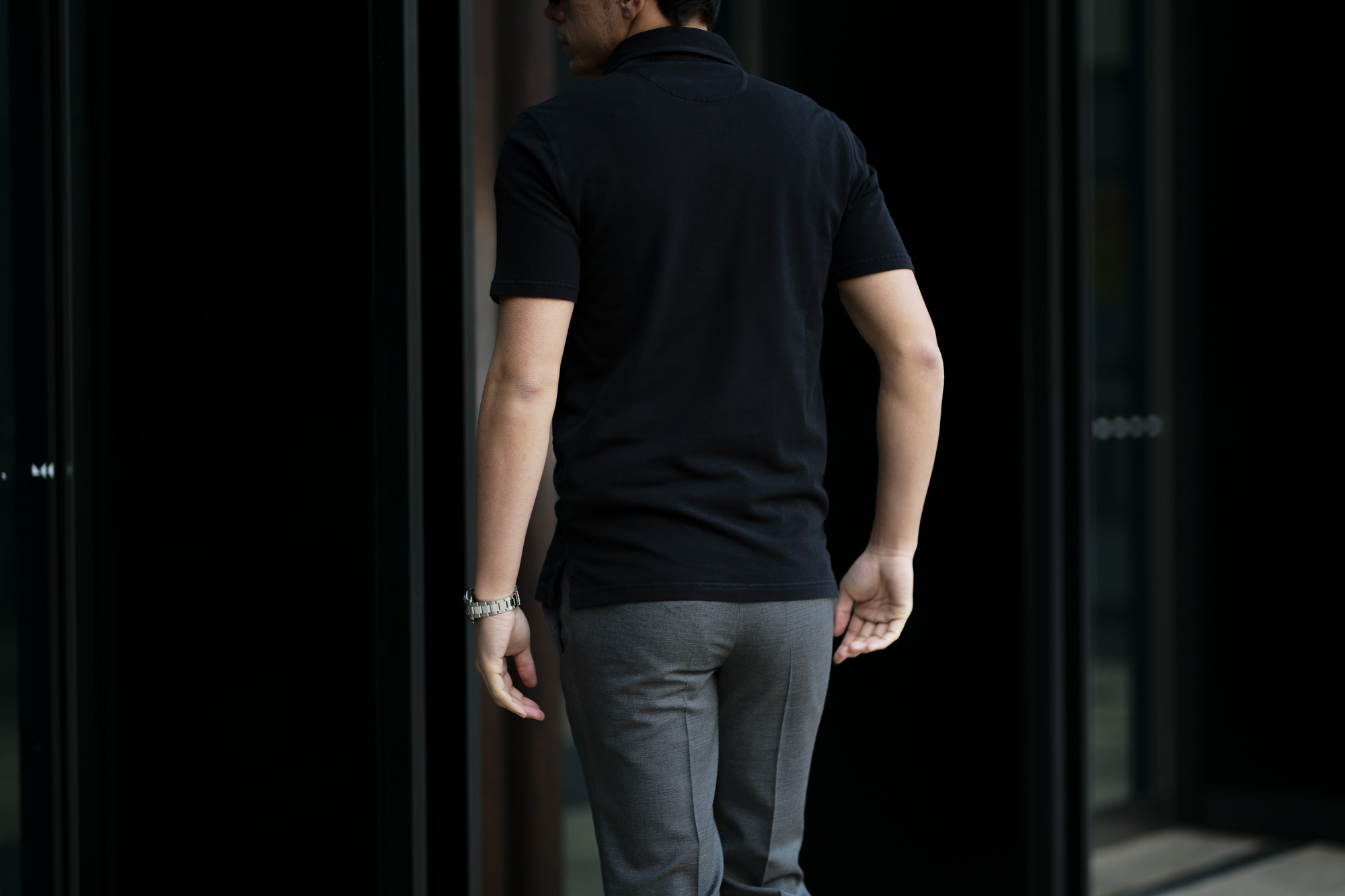 FEDELI(フェデーリ) Piquet Polo Shirt (ピケ ポロシャツ) カノコ ポロシャツ BLACK (ブラック・36) made in italy (イタリア製)2020 春夏新作 愛知 名古屋 altoediritto アルトエデリット ポロ