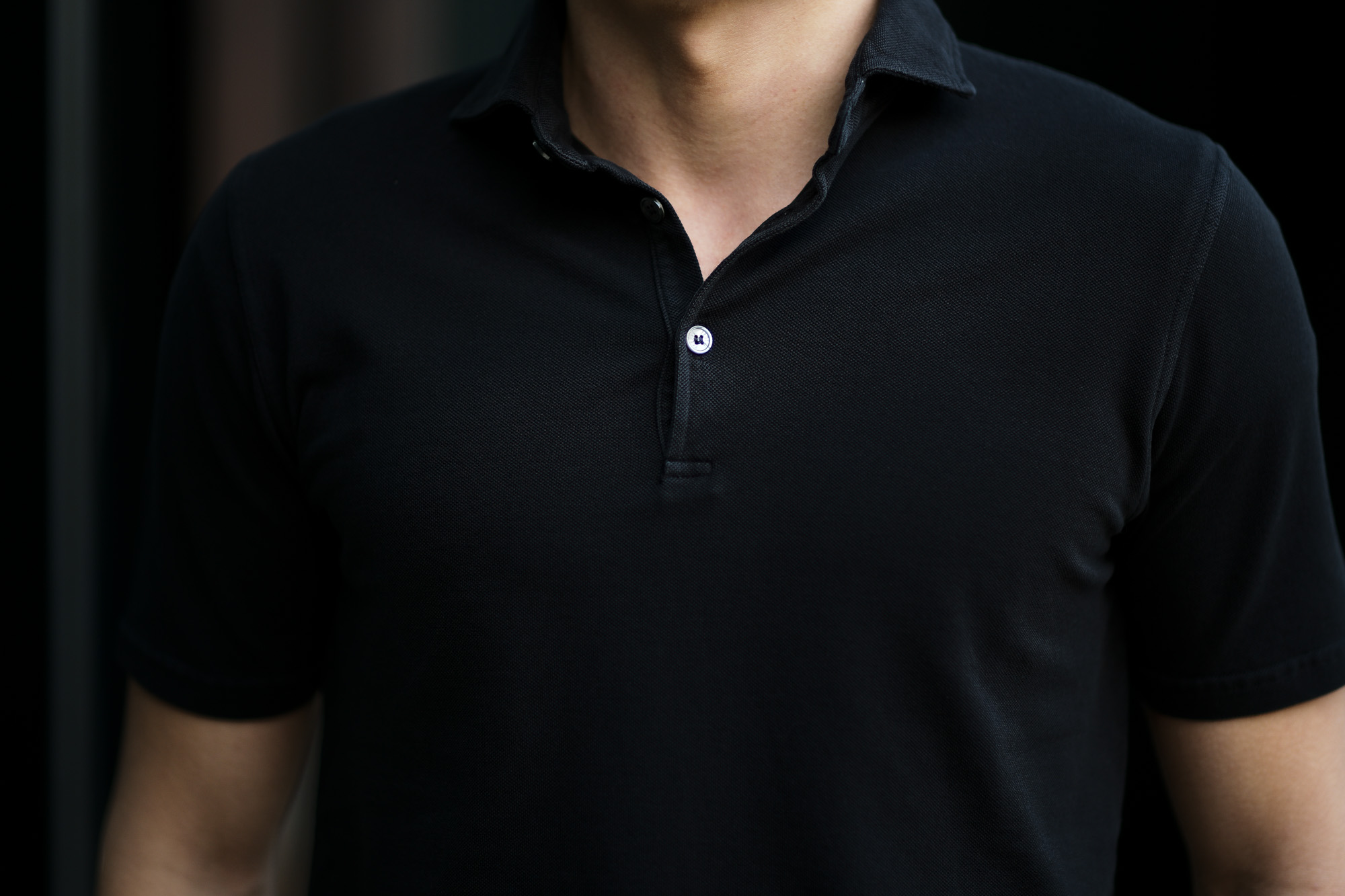 FEDELI(フェデーリ) Piquet Polo Shirt (ピケ ポロシャツ) カノコ ポロシャツ BLACK (ブラック・36) made in italy (イタリア製)2020 春夏新作 愛知 名古屋 altoediritto アルトエデリット ポロ