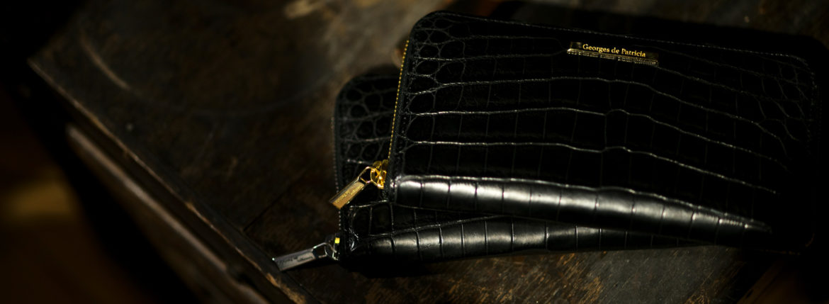 Georges de Patricia(ジョルジュ ド パトリシア) Phantom Crocodile Long (ファントム クロコダイル ロング) 18K GOLD (18K ゴールド) Niloticus Crocodile ニロティカス クロコダイル エキゾチックレザー ロング ウォレット NOIR (ブラック) 2020 【Special Model】 ジョルジュ ド パトリシア ファントム クロコダイル ロング 18Kゴールド ニロティカス クロコダイル エキゾチックレザー ロングウォレット 愛知 名古屋 altoediritto アルトエデリット 財布 長財布