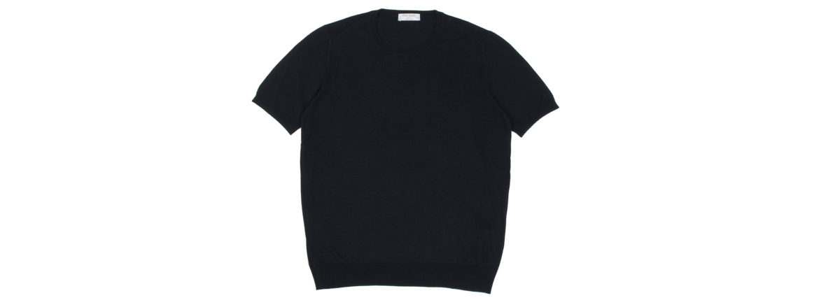 Gran Sasso (グランサッソ) Silk Knit T-shirt (シルクニット Tシャツ) SETA (シルク 100%) ショートスリーブ シルク ニット Tシャツ BLACK (ブラック・099)　made in italy (イタリア製) 2020 春夏新作 gransasso 愛知 名古屋 altoediritto アルトエデリット