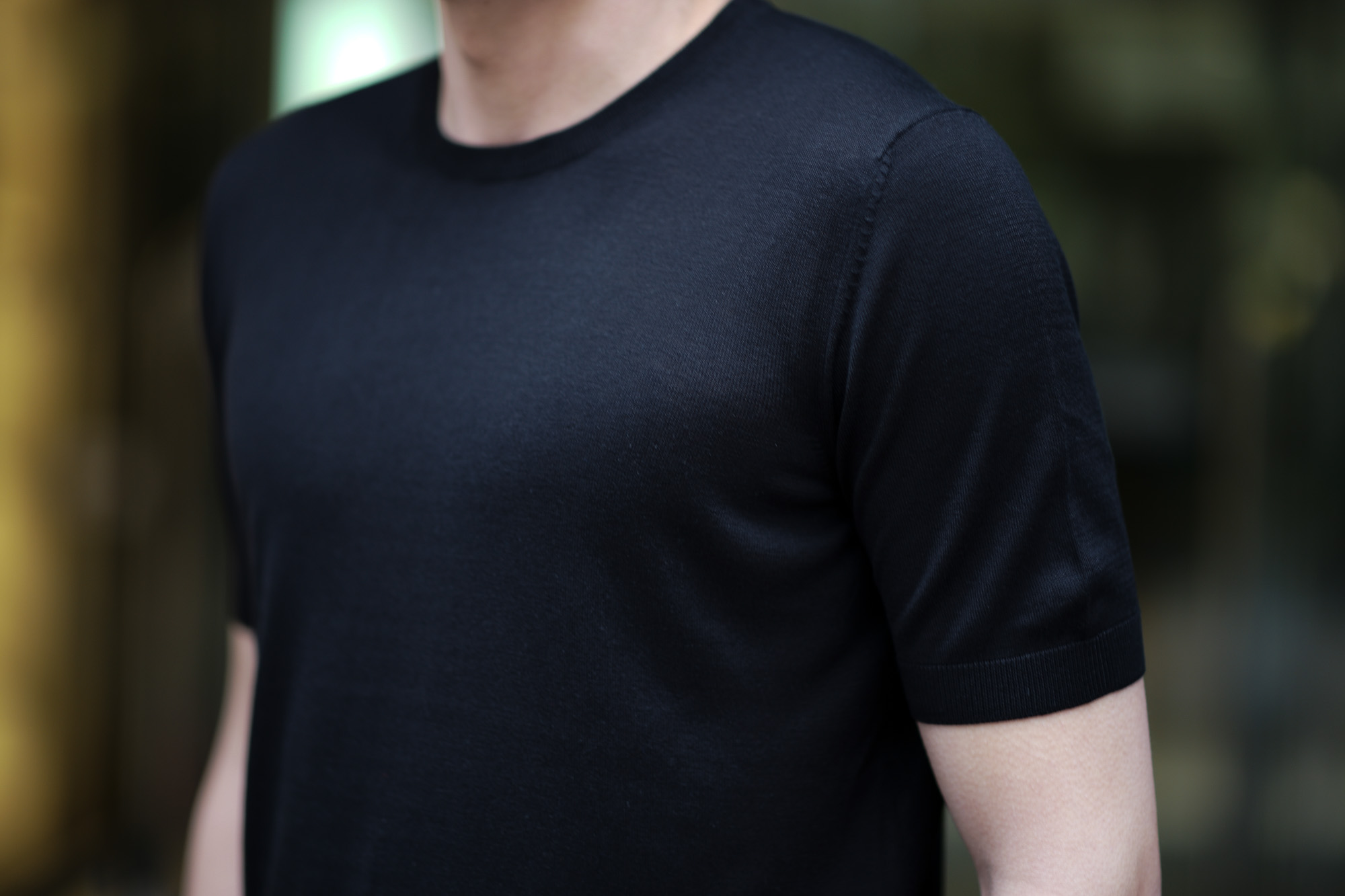 Gran Sasso (グランサッソ) Silk Knit T-shirt (シルクニット Tシャツ) SETA (シルク 100%) ショートスリーブ シルク ニット Tシャツ BLACK (ブラック・099)　made in italy (イタリア製) 2020 春夏新作  gransasso 愛知 名古屋 altoediritto アルトエデリット