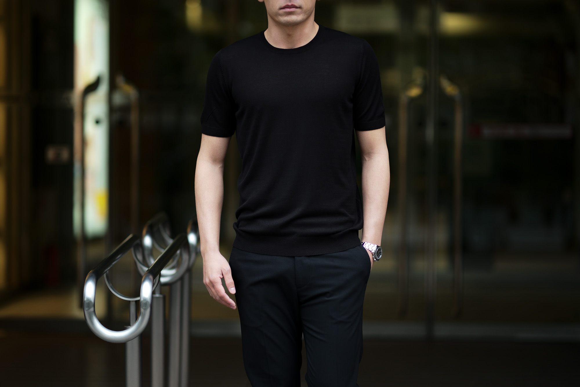 Gran Sasso (グランサッソ) Silk Knit T-shirt (シルクニット Tシャツ) SETA (シルク 100%) ショートスリーブ シルク ニット Tシャツ BLACK (ブラック・099)　made in italy (イタリア製) 2020 春夏新作  gransasso 愛知 名古屋 altoediritto アルトエデリット