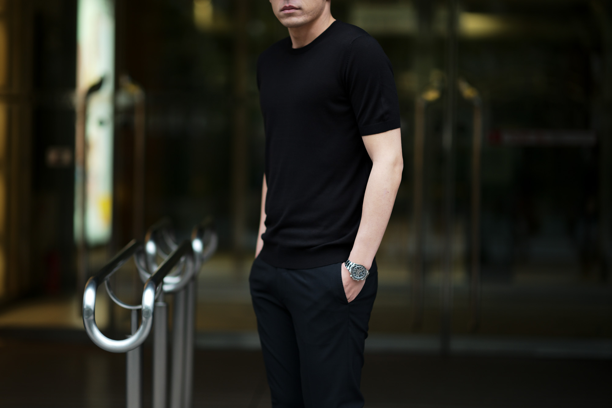 Gran Sasso (グランサッソ) Silk Knit T-shirt (シルクニット Tシャツ) SETA (シルク 100%) ショートスリーブ シルク ニット Tシャツ BLACK (ブラック・099)　made in italy (イタリア製) 2020 春夏新作  gransasso 愛知 名古屋 altoediritto アルトエデリット